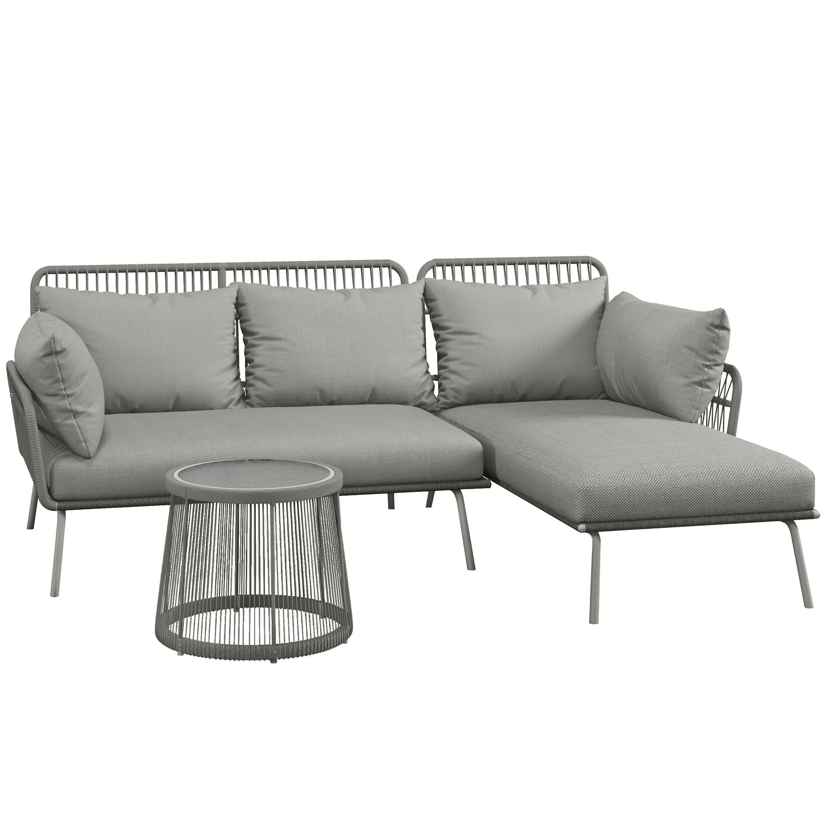 Outsunny Gartenmöbel-Set Polyester, PE Rattan | 04255633549549