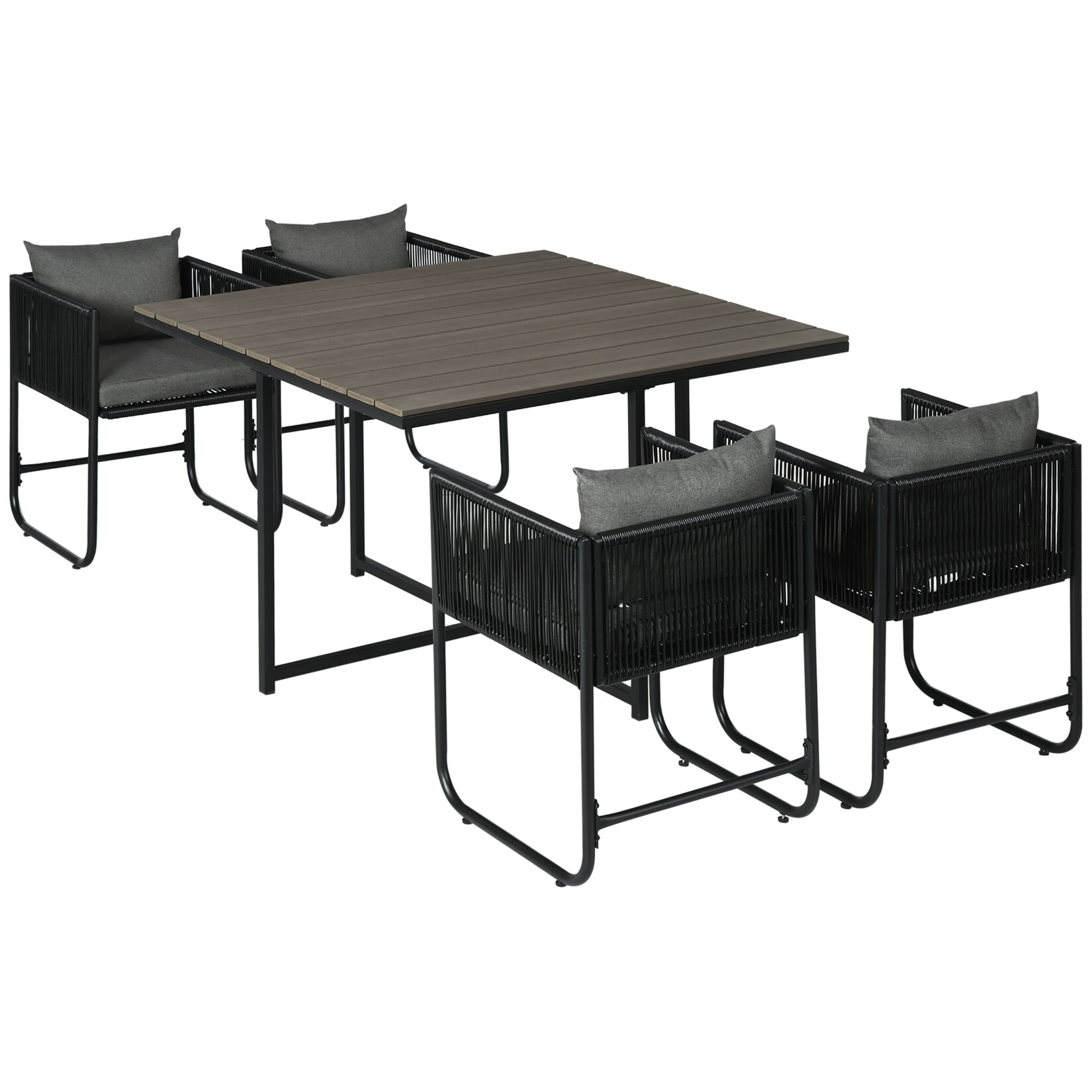 Outsunny Gartenmöbel-Set PE Rattan, Polyester | 04255633551085