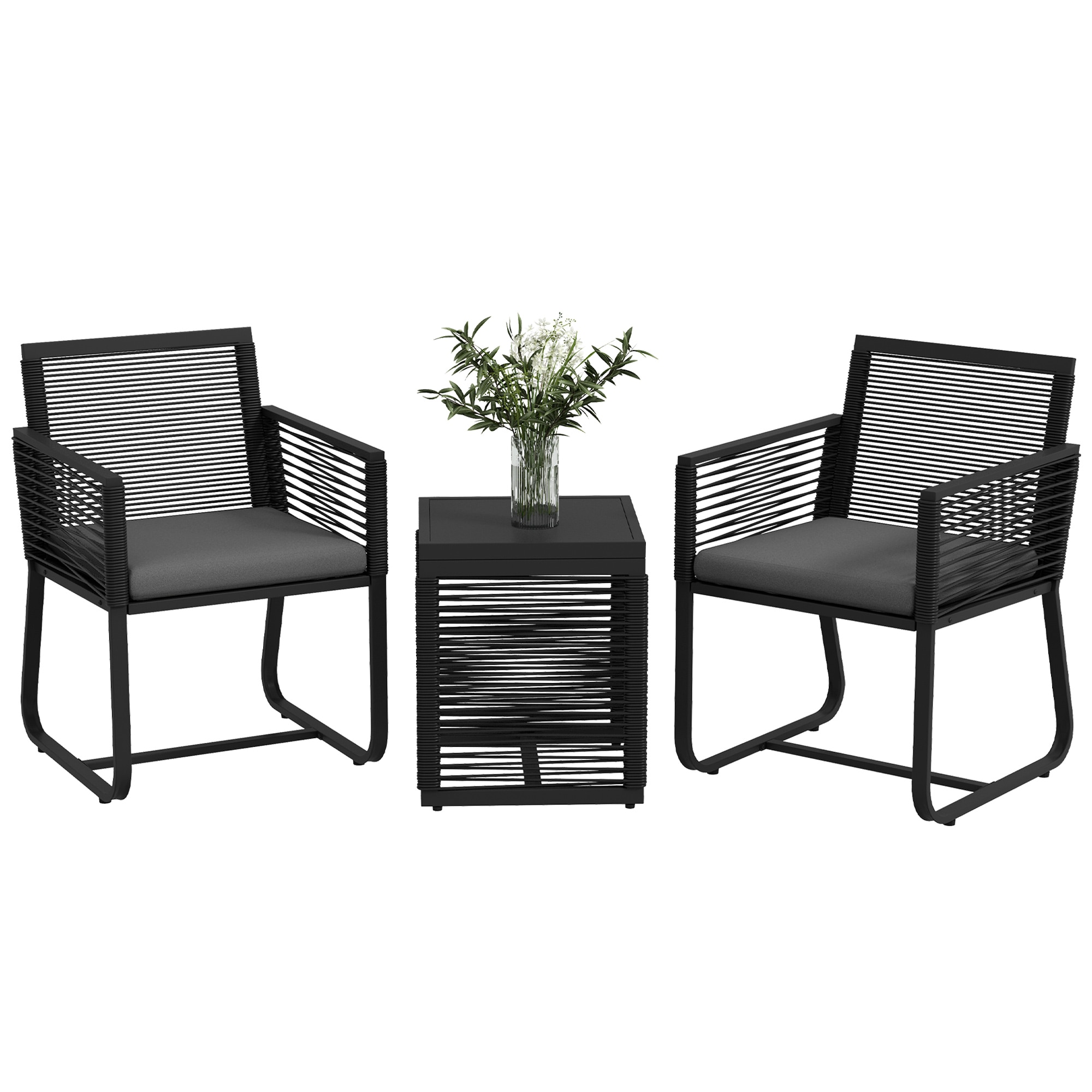 Outsunny Rattan Gartenm&ouml;bel-Set PE Rattan, Polyester - Bild 1