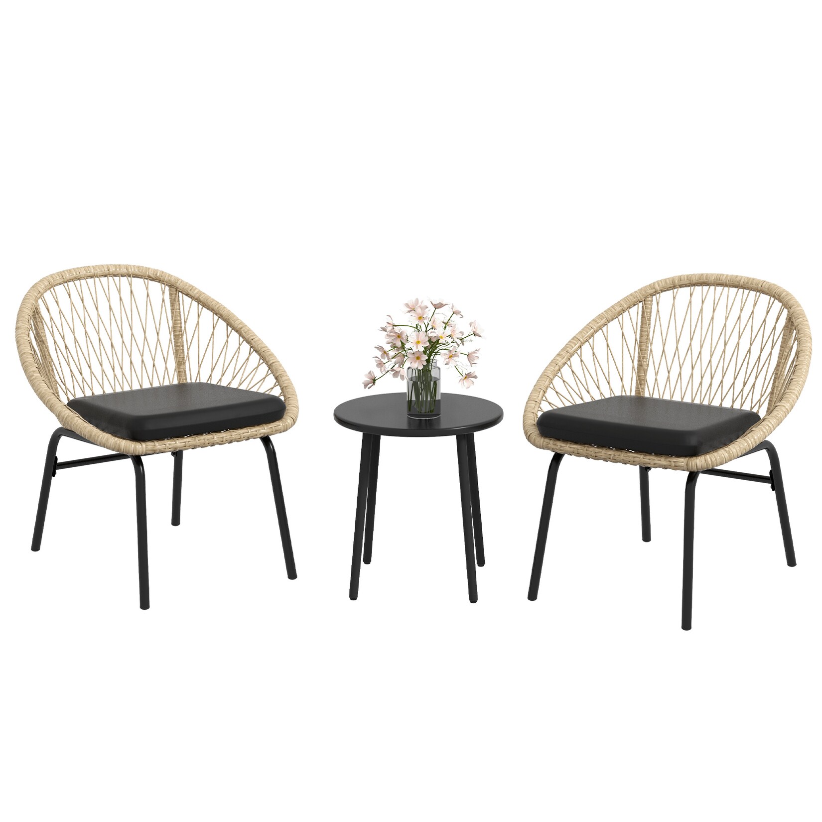 Outsunny Gartenmöbel Set Polyester, PE Rattan | 04255633553454