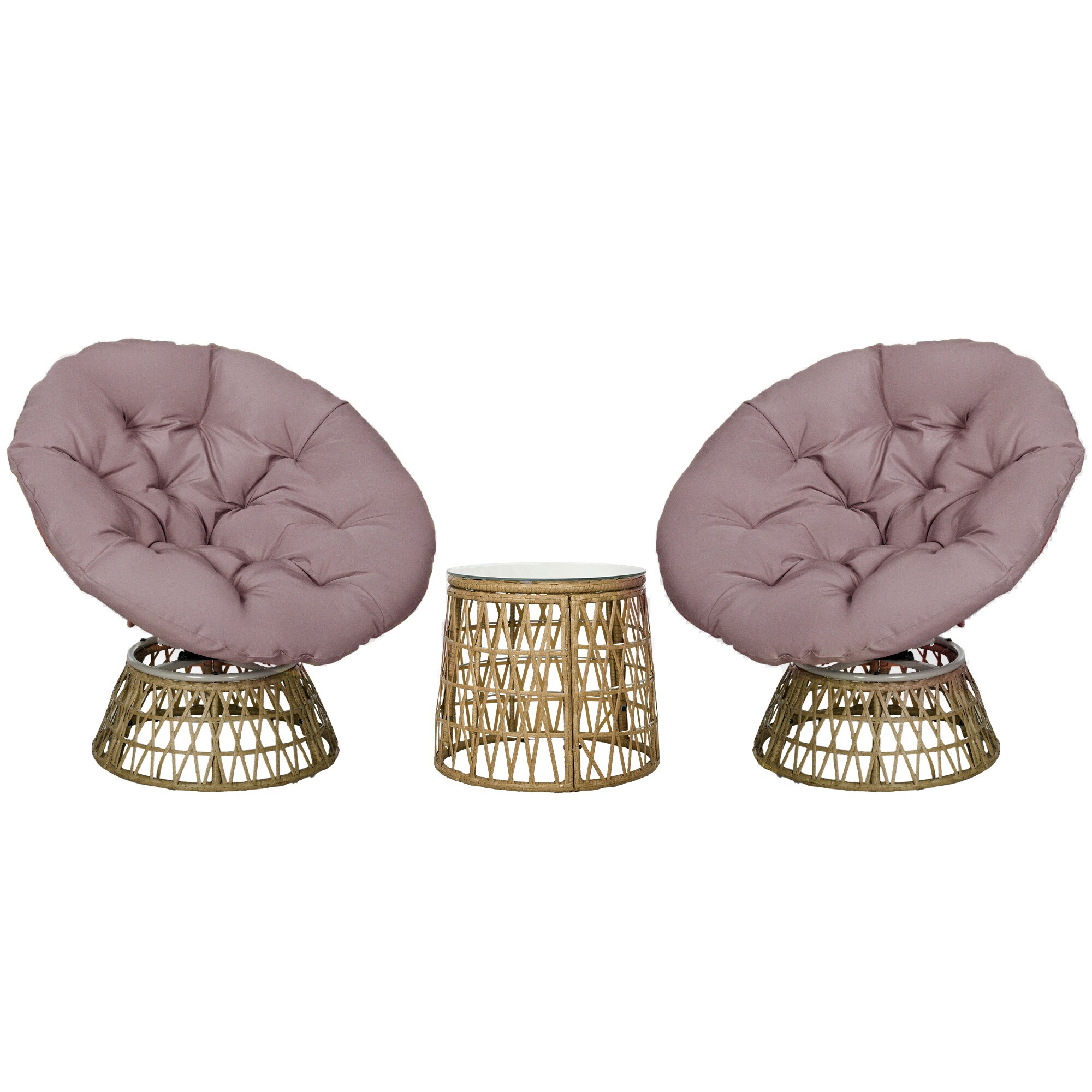 Outsunny Gartenm&ouml;bel Set PE Rattan, Polyester - Bild 1