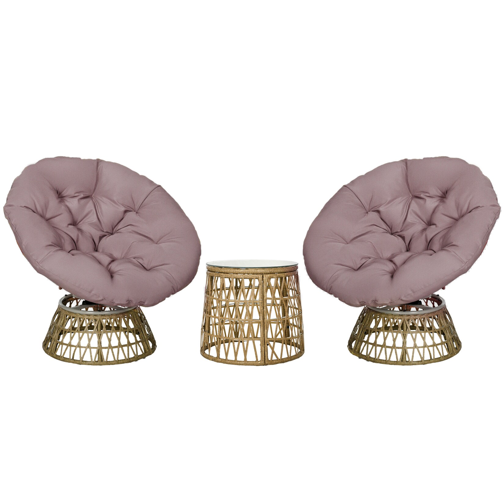 Outsunny Gartenmöbel Set PE Rattan, Polyester | 04255633559012