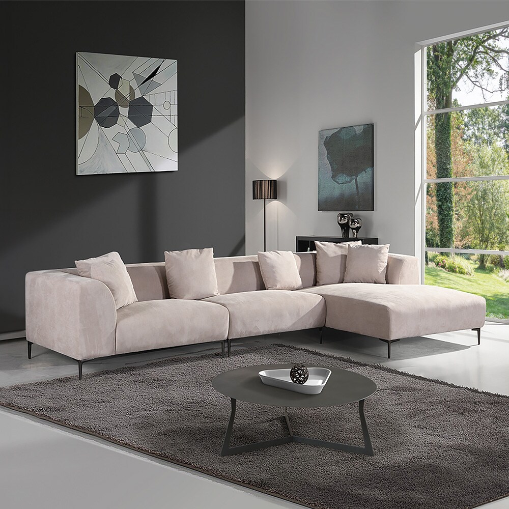 HOME DELUXE Ecksofa TORINO Beige Rechts | 04058166267399
