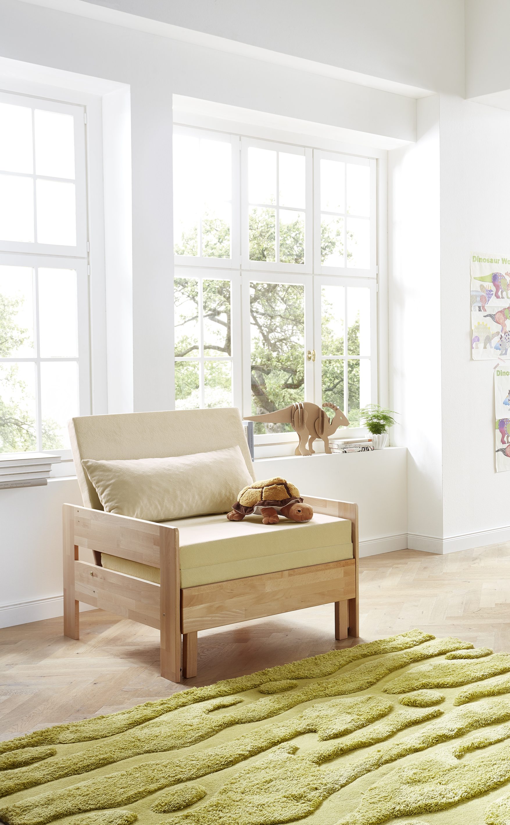 Relita Zusatz-Sessel NOEL Buche massiv natur lackiert inkl. Sitzkissen - Bild 1