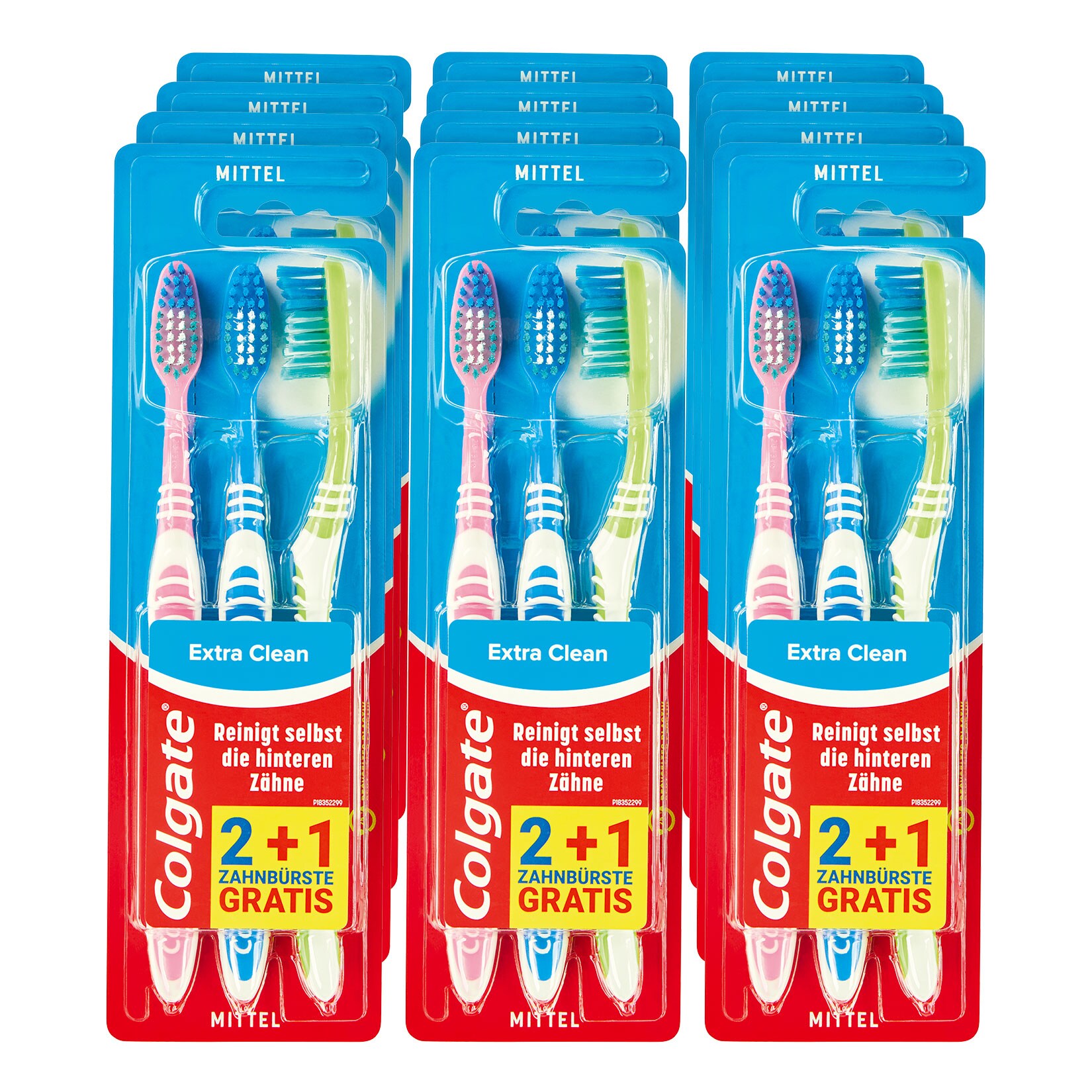 Colgate Extra Clean Zahnb&uuml;rste 2+1 gratis, 12er Pack - Bild 1