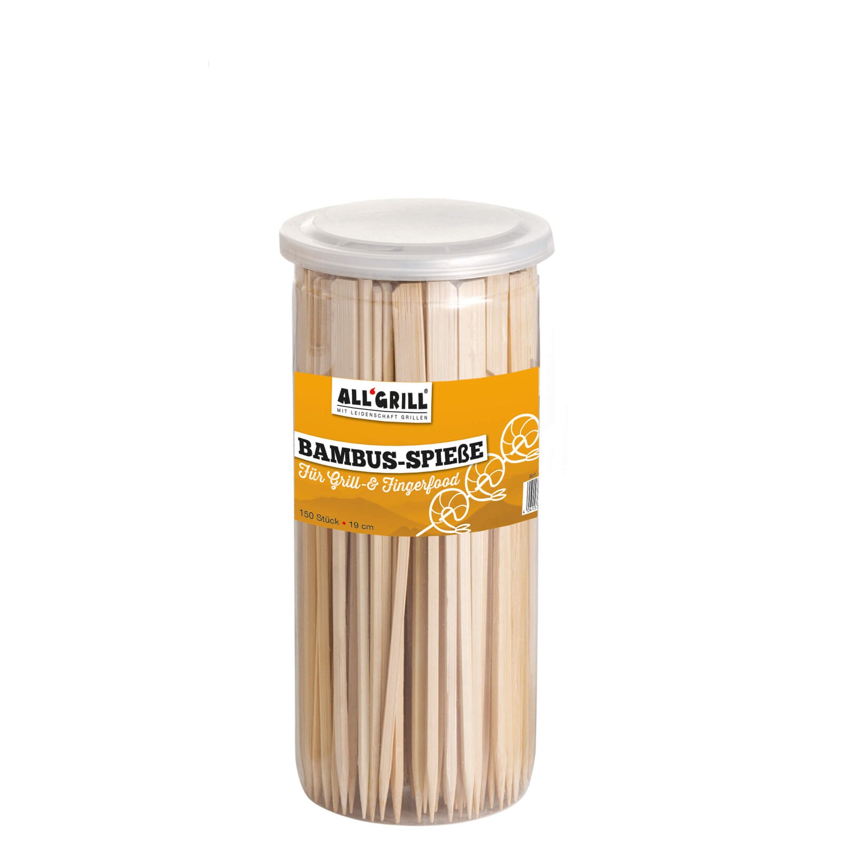 150 Stück Bambusspieße, Länge 19 cm – Perfekt für Grillen und Fingerfood | 04041571098153