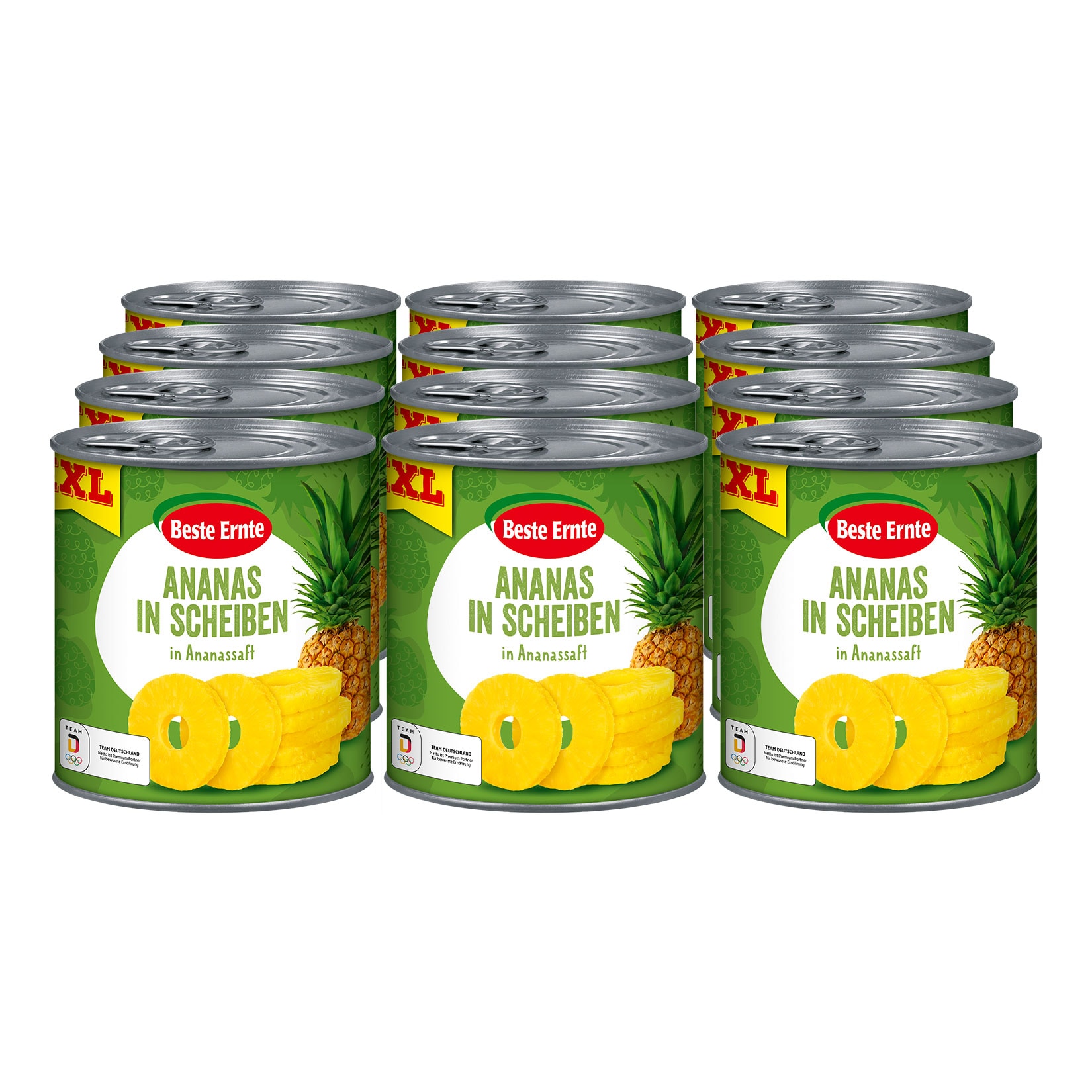 Beste Ernte Ananas in Scheiben XXL Abtropfgewicht 490 g, 12er Pack - Bild 1