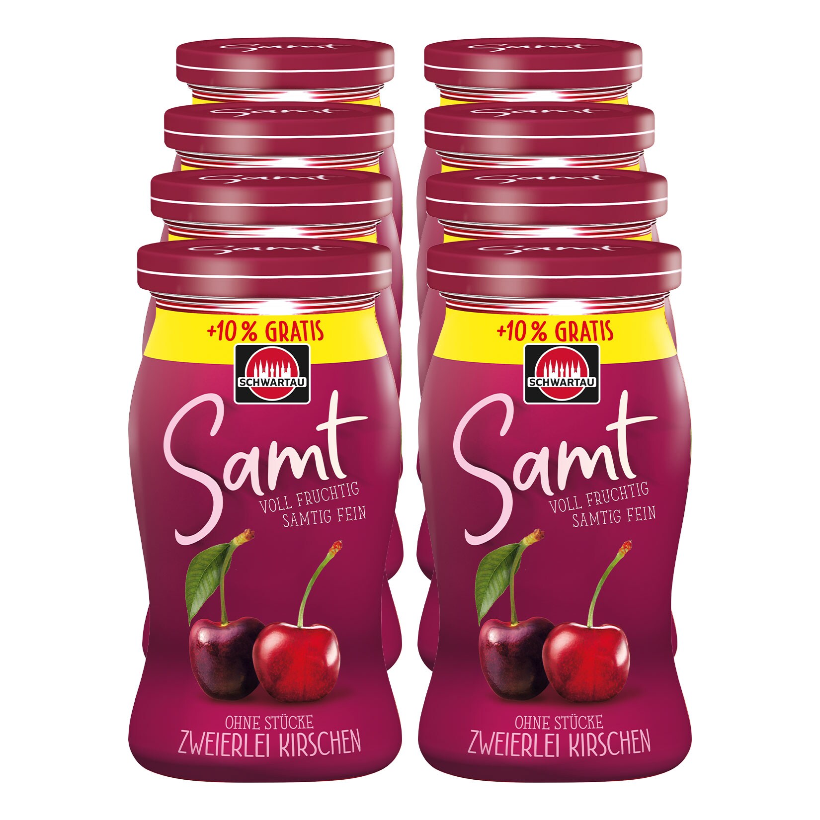 Schwartau Samt Zweierlei Kirsch 297 g, 8er Pack - Bild 1