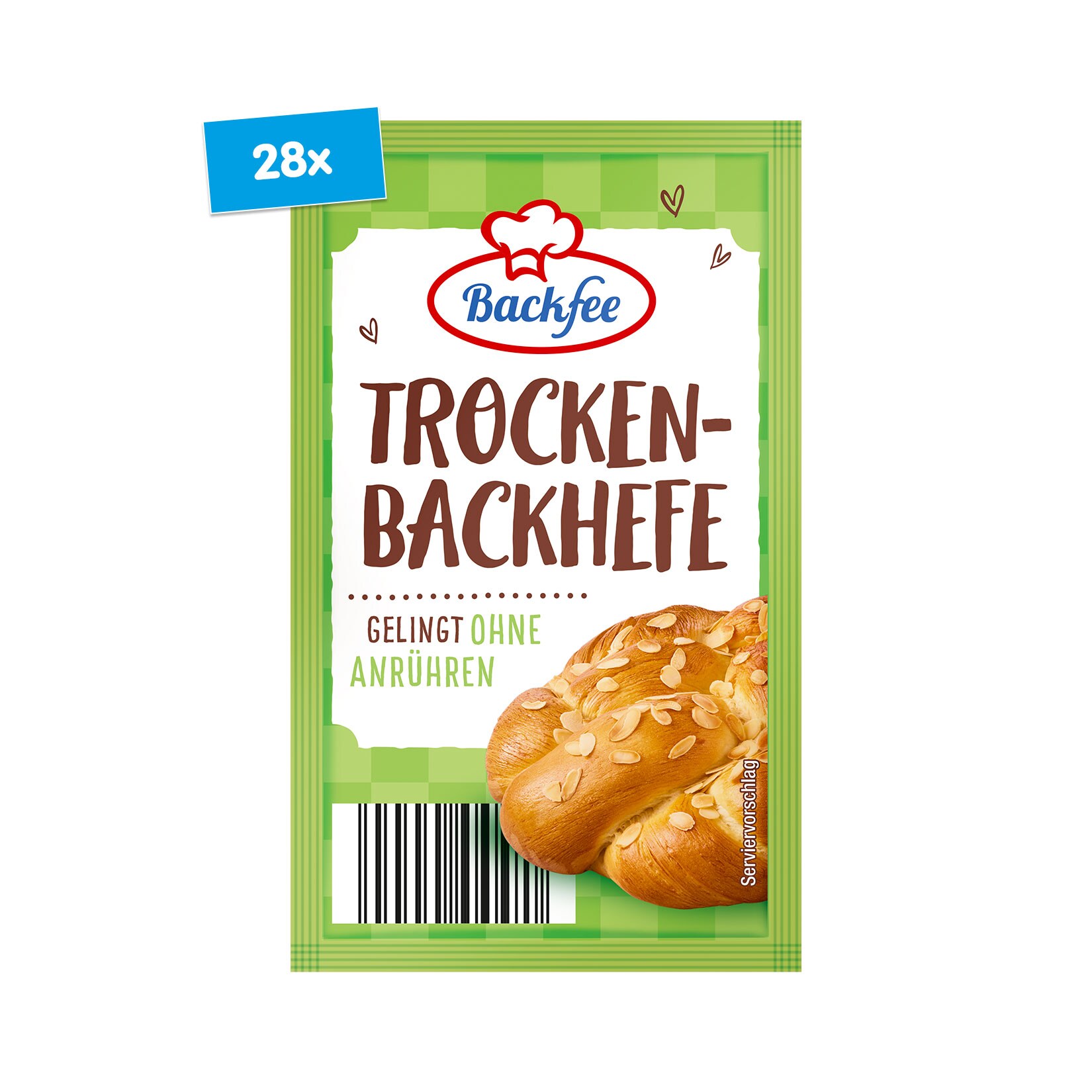 Backfee Trockenbackhefe für 6 x 500g Mehl, 28er Pack | 04316268448116
