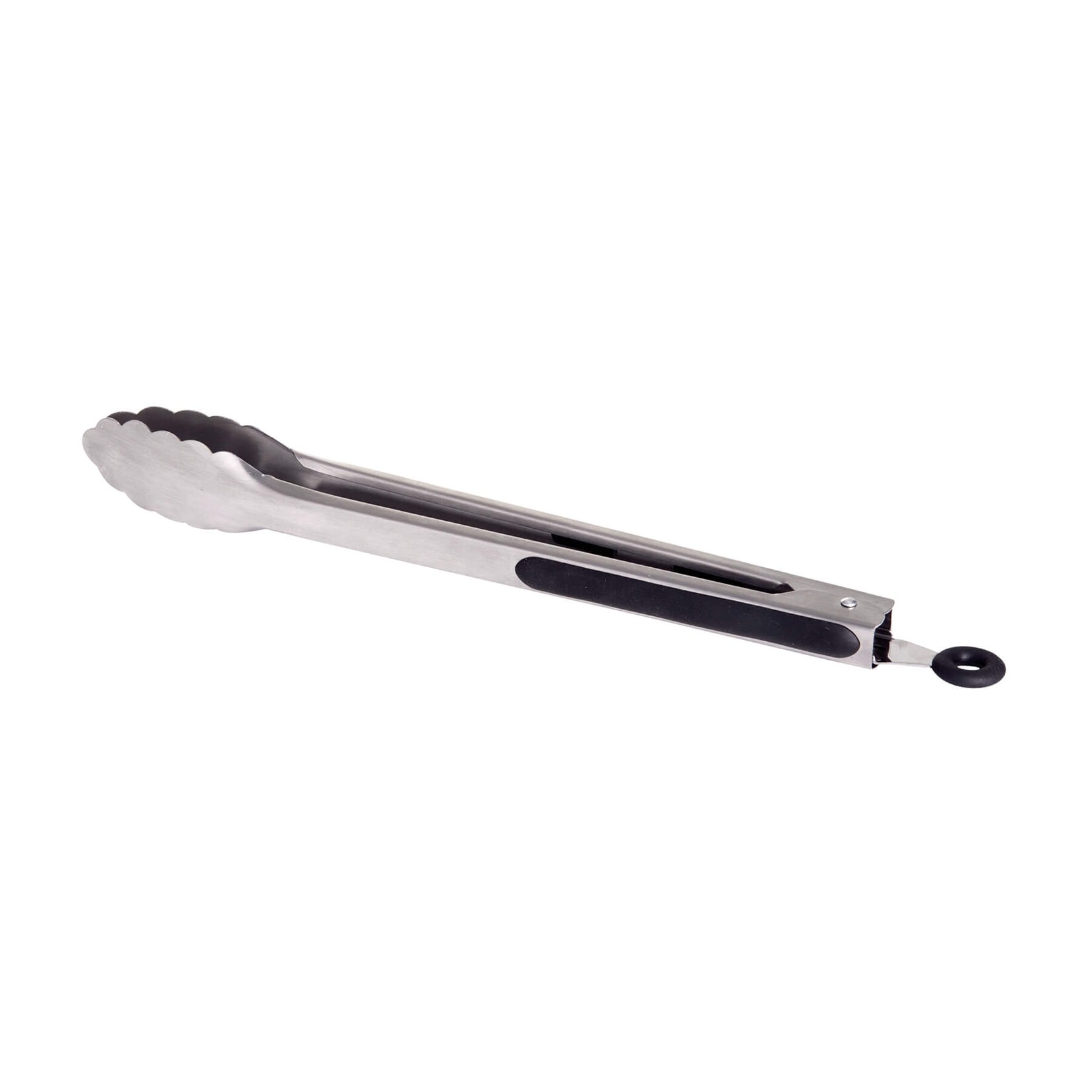 Hochwertige Edelstahl BBQ-/Grill-Zange, mit gezahnten Greifern und gummiertem Griff, 31 cm | 04041571098030
