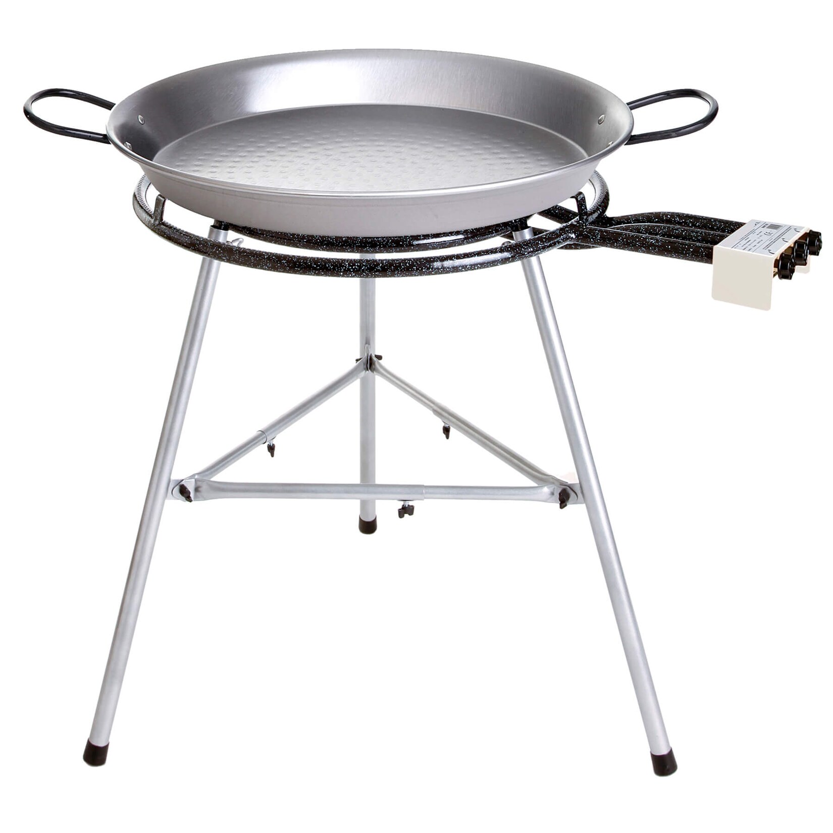 Großes Paella Grill-Set: Stabile Pfanne Ø 100 cm, 3-Ring-Brenner Ø 70 cm | 04041571100719