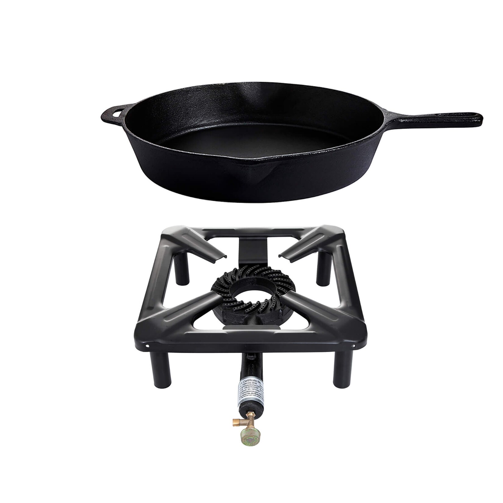Hockerkocher-Set mit Gusspfanne Ø 35 cm | 04041571407658