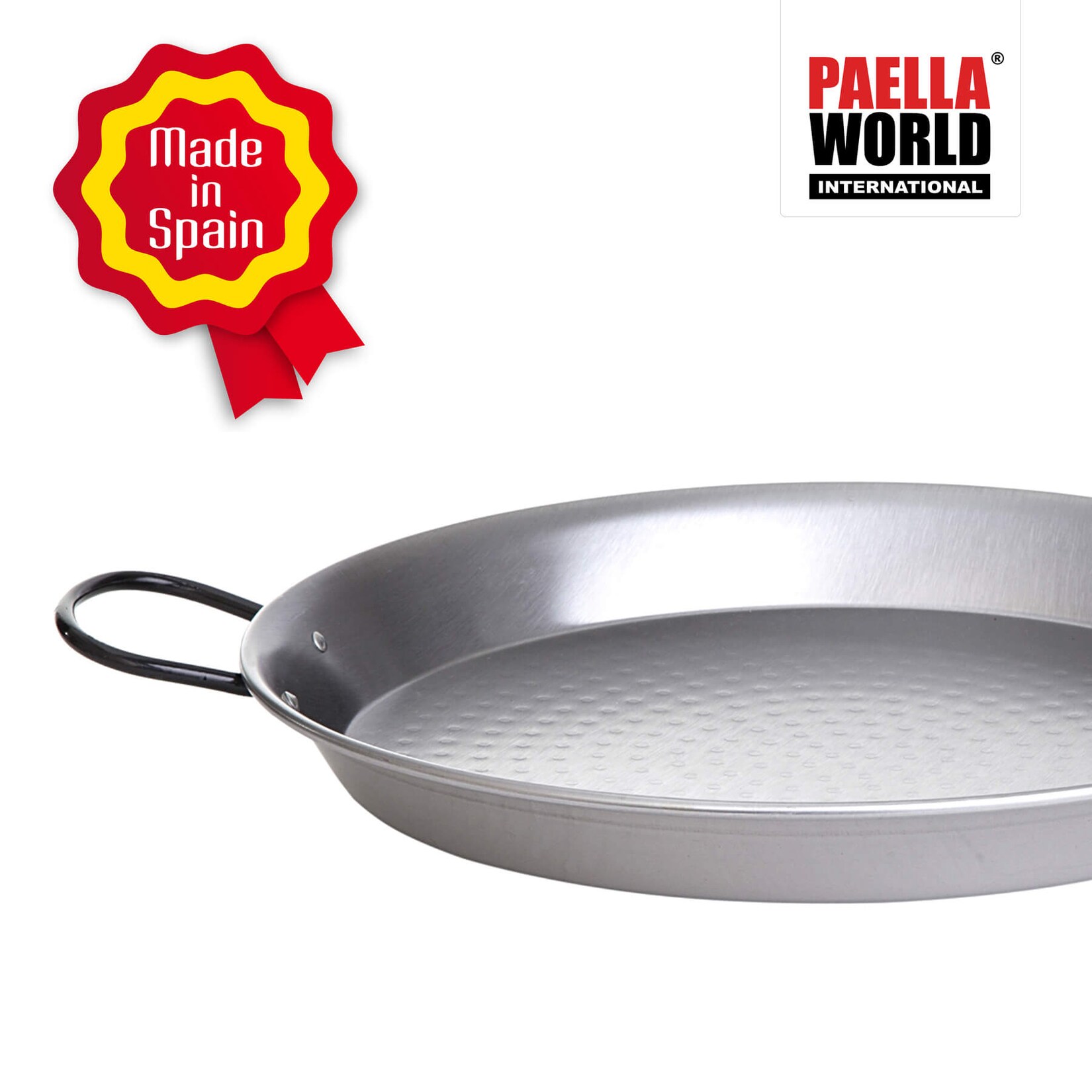Original spanische Paelle Pfanne Typ ‚Valencia‘ – leicht, Ø 46 cm, polierter Stahl, robust und preiswert: Ideal für Paella, Pfannen-/Reisgerichte | 04041571915429