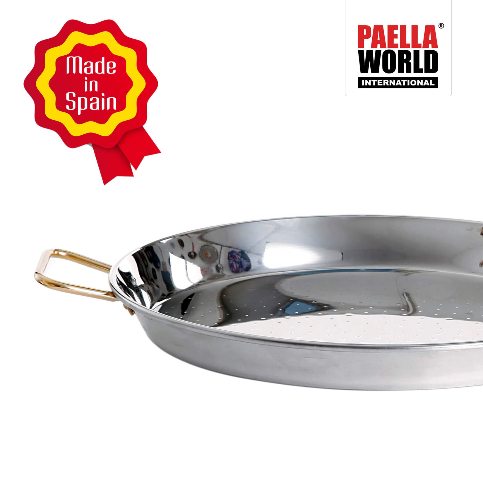Hochwertige Edelstahl-Paella Pfanne mit zwei Griffen für perfekte Brat- und Kocheigenschaften – Ø 70 cm | 04041571222824