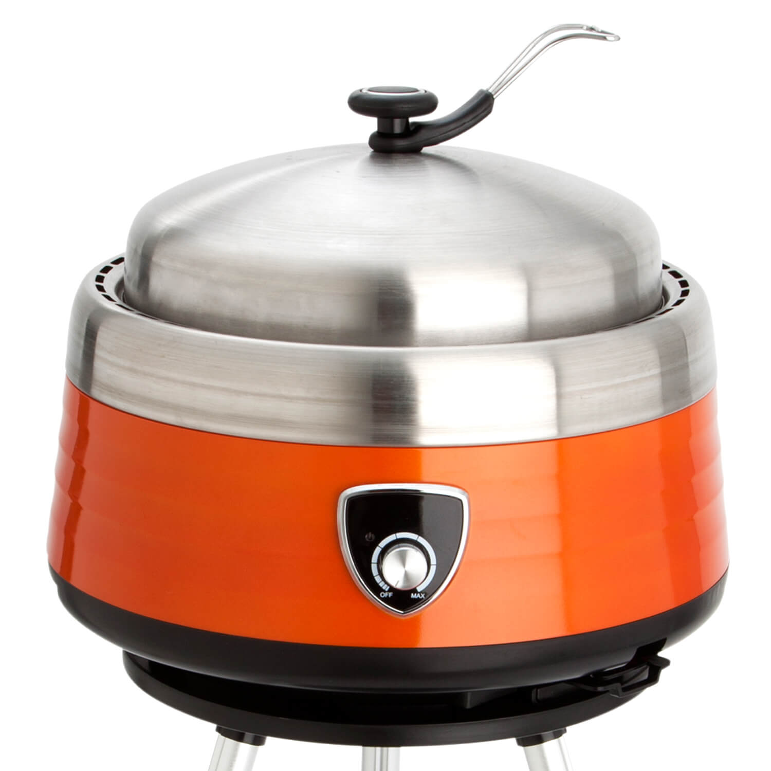 Leichter Aluminiumgrill &Oslash; 38 cm mit Transporttasche: Vulcano - der multifunktionale Holzkohlegrill inkl. 2 Grillaufs&auml;tzen + Hitzeschutzlifter - Bild 1