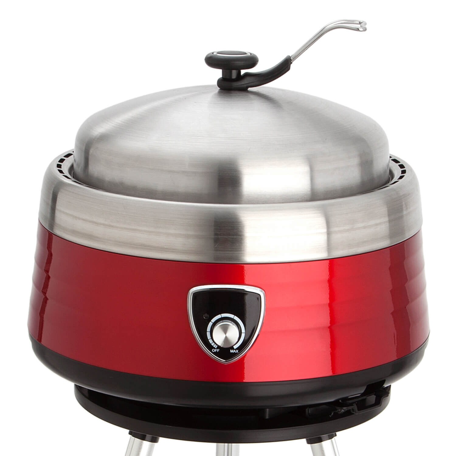 Leichter Holzkohlegrill Ø 38 cm mit Zubehör und Transporttasche: Vulcano – der multifunktionale Grill inkl. 2 Grillaufsätzen und Haube | 04041571300201