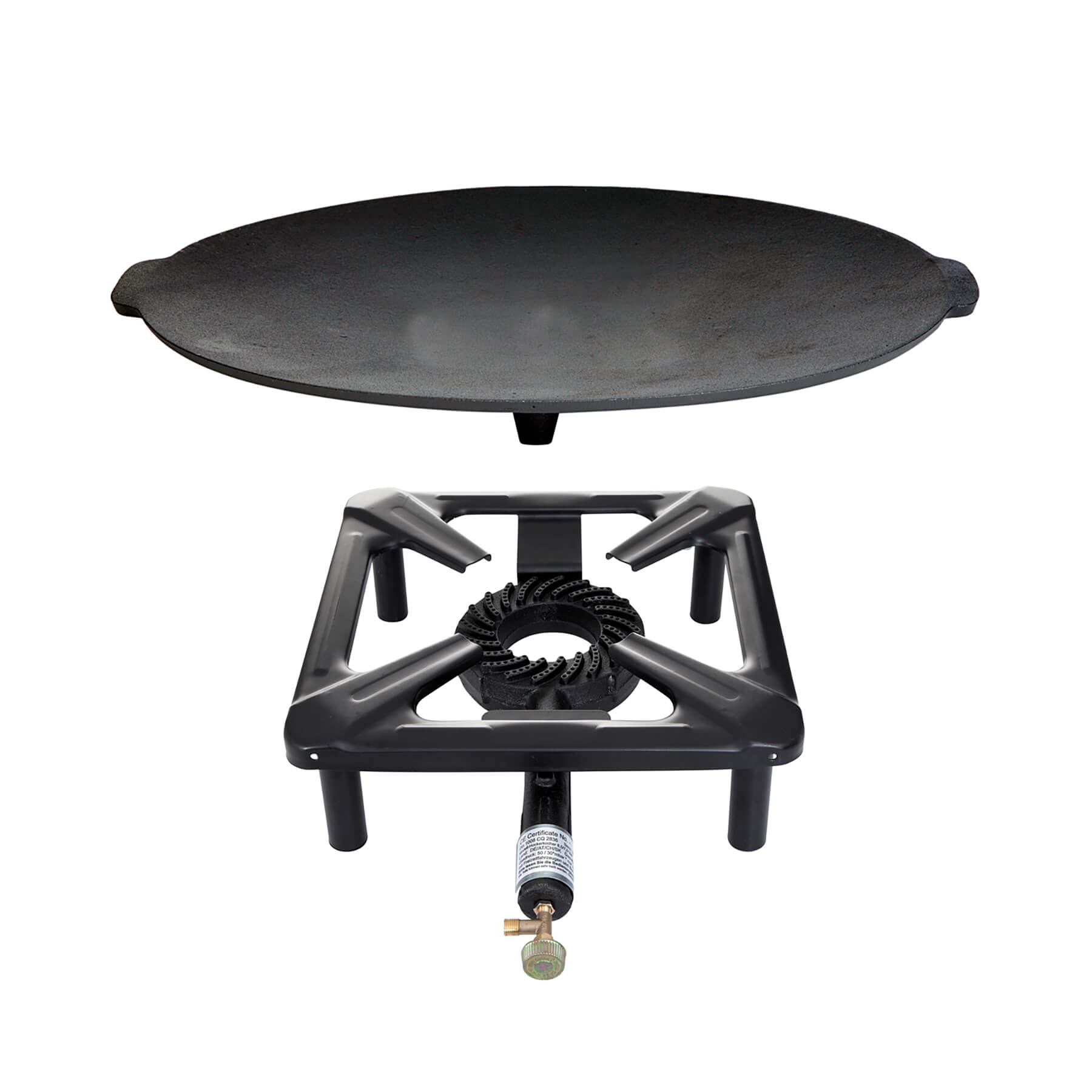 Hockerkocher-Set (gro&szlig;) mit Gusseisengrillschale &Oslash; 45 cm - ideal f&uuml;r Camping und Freizeit - Aktion Set Angebot! - Bild 1