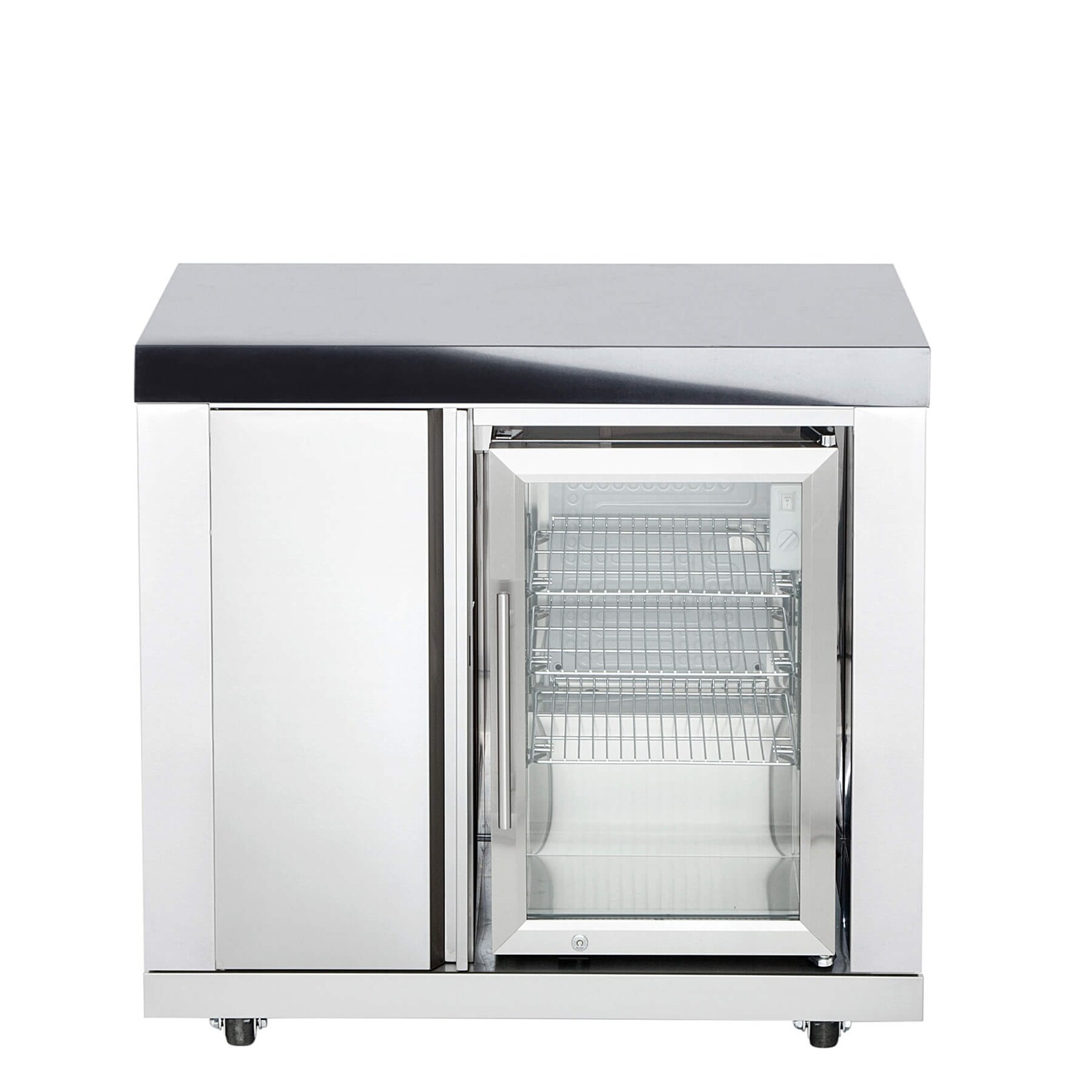 ALL’GRILL Modul 6: Schrank mit 3 Regalfächern und hochwertigem CASO Kühlschrank, 96x58x90 cm | 04041571118066