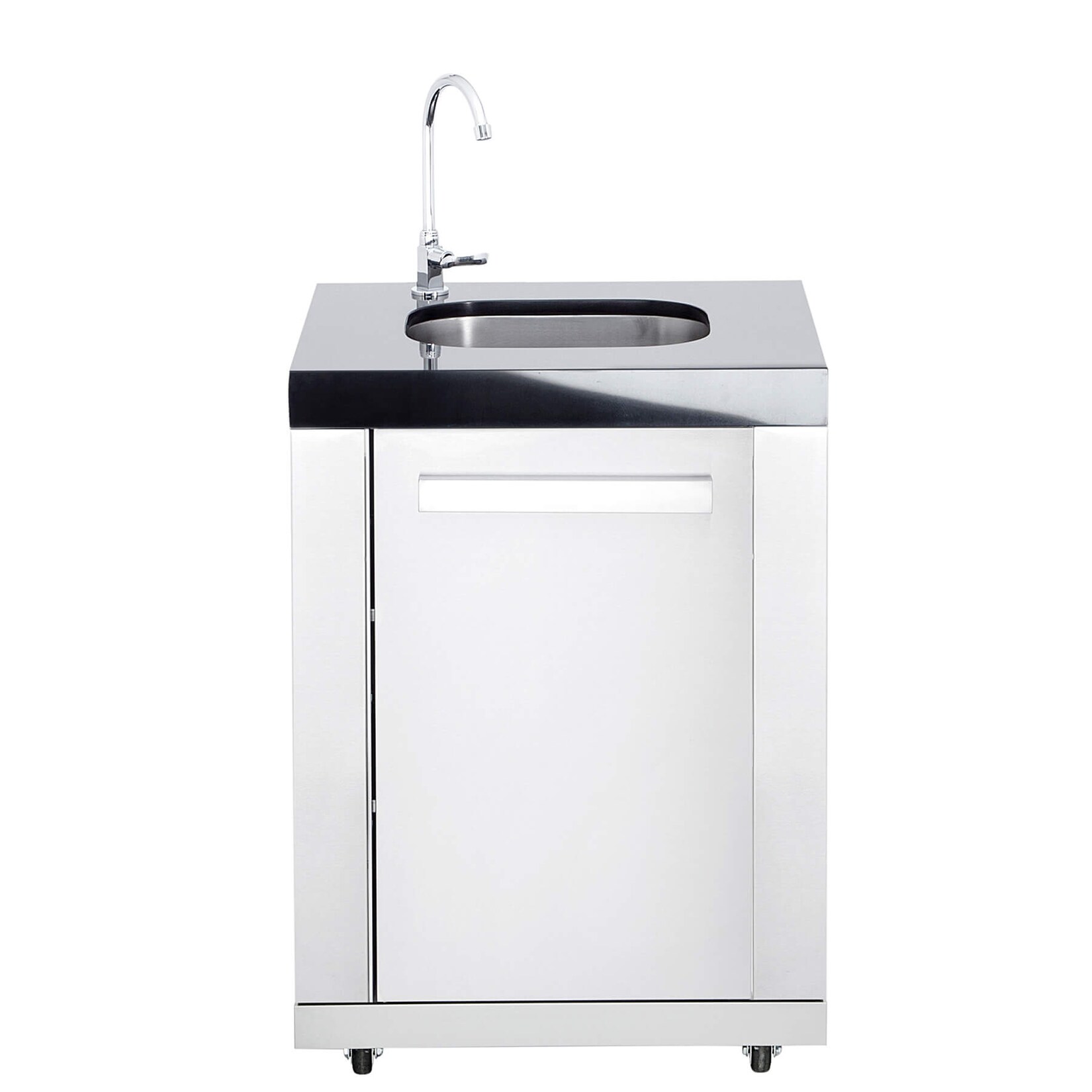 ALL’GRILL Modul 8: Einzelwaschbecken  – 63 x 58 x 90 cm, Volledelstahl, künstlicher Marmor, flexibel erweiterbar | 04041571118080