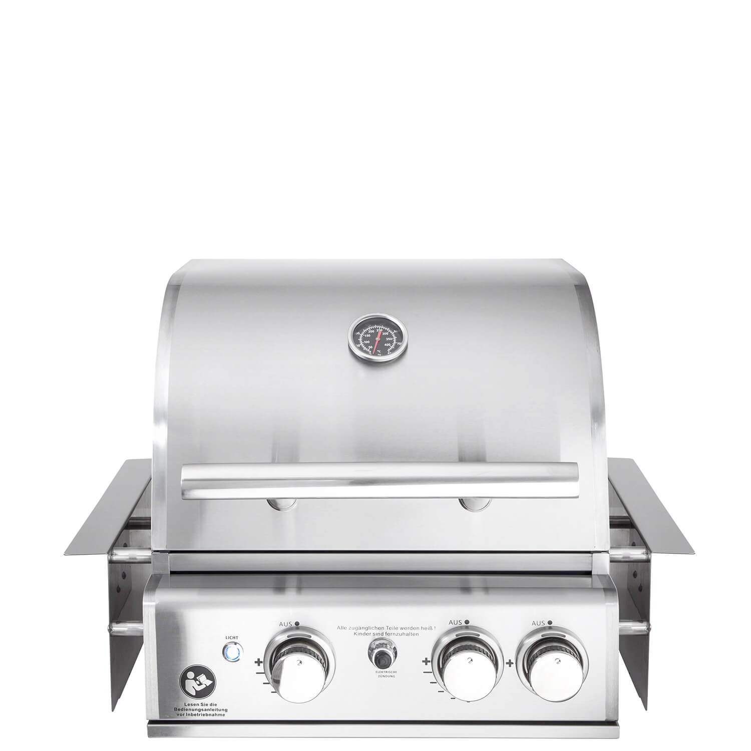 Hochwertiger Einbau Gas-Grill Top Line ALL’GRILL CHEF S aus Edelstahl: Top-Einsteiger mit 2 Brennern und Backburner | 04041571009593