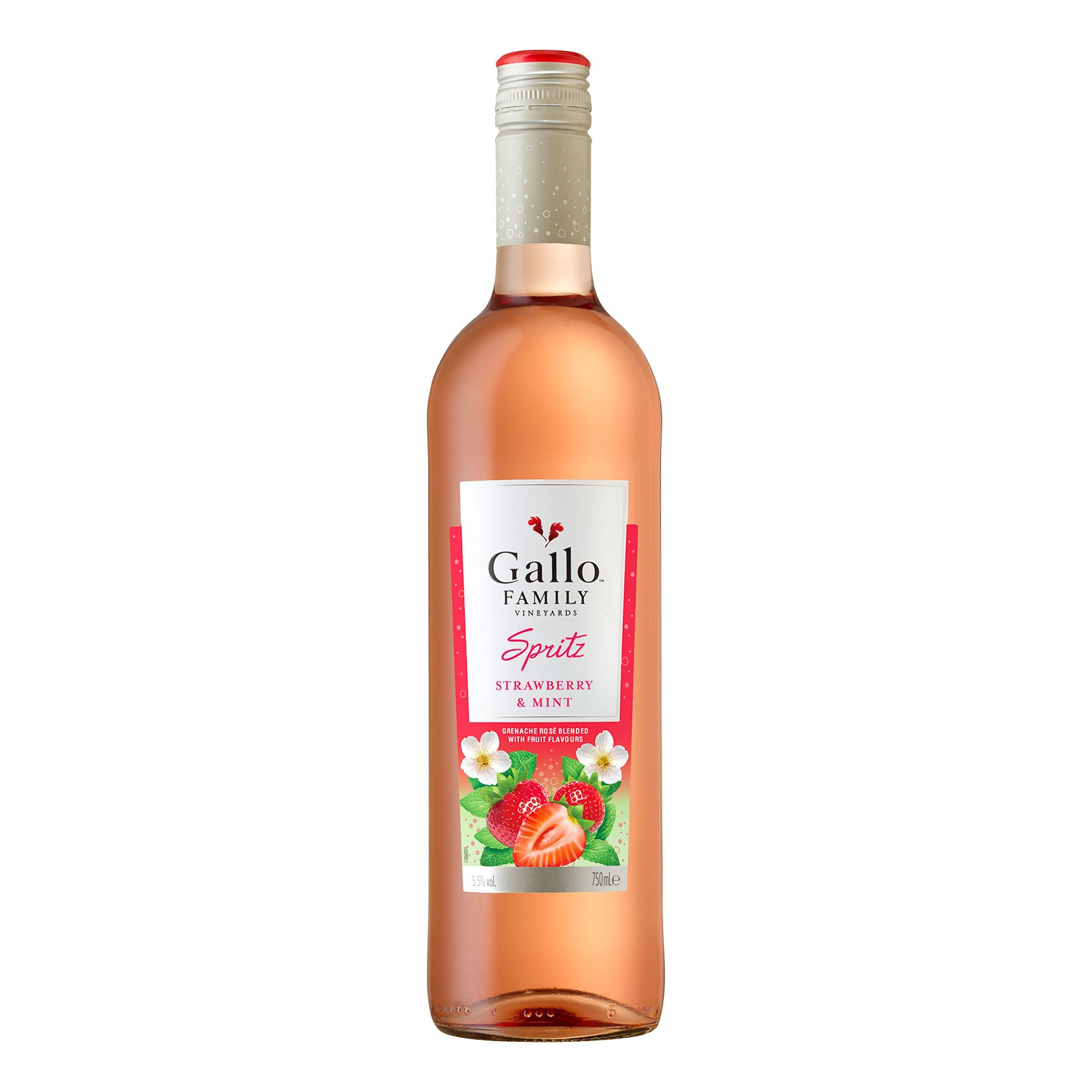 Gallo Family Vineyards Spritz Strawberry & Mint 5,5 % vol 0,75 Liter – Inhalt: 6 Flaschen | 00085000038574