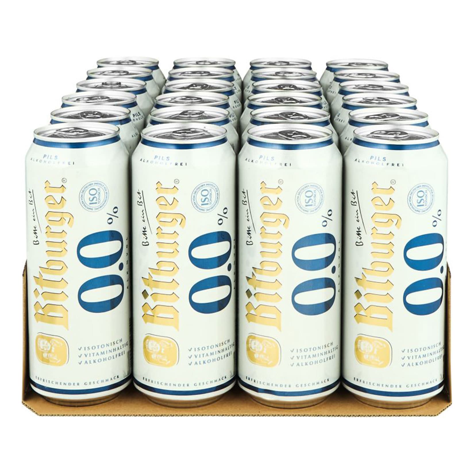 Bitburger Pils 0,0 % alkoholfrei 0,5 Liter Dose, 24er Pack - Bild 1