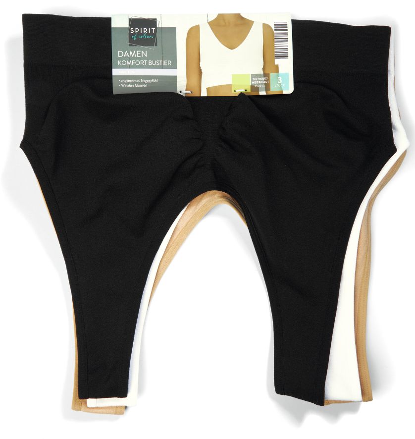 SoC Seamless Bustier 3er pack - Schwarz/Weiss/Haut M/L - Bild 1