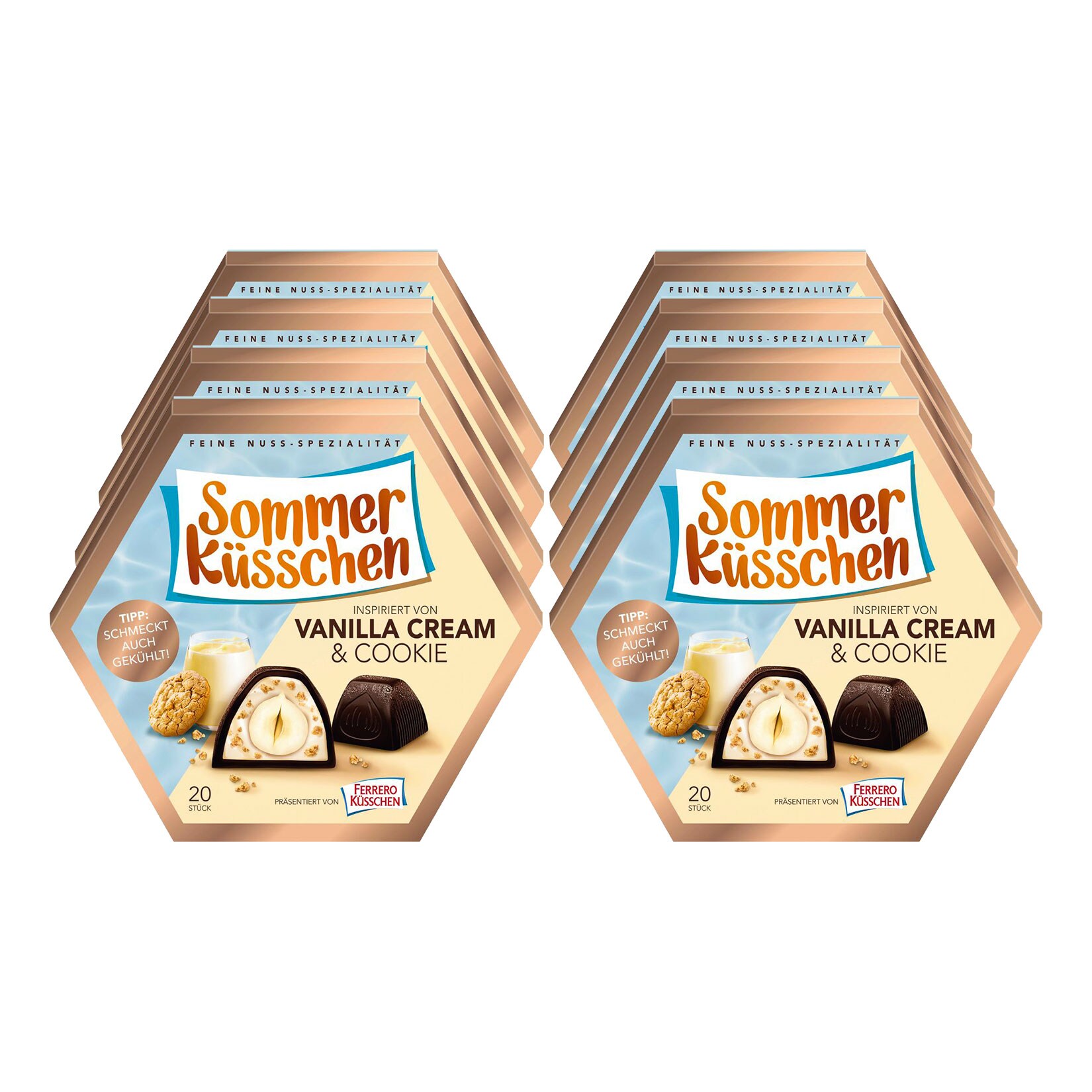 Ferrero Küsschen Vanilla Cream & Cookie 180 g, 8er Pack