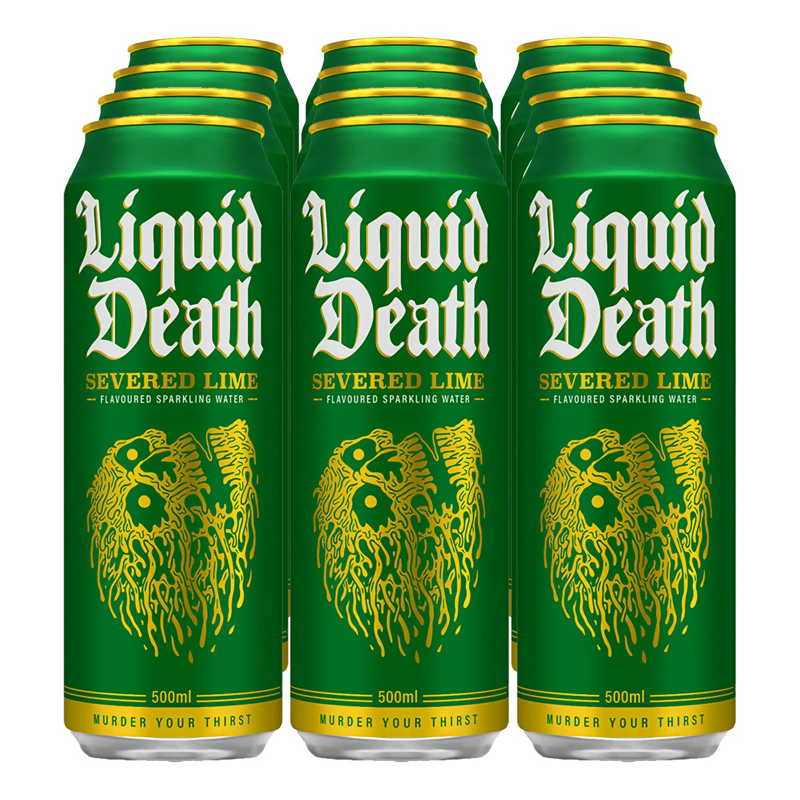 Liquid Death Severed Lime Flavoured Sparkling Water 0,5 Liter Dose, 12er Pack | 00850031700840