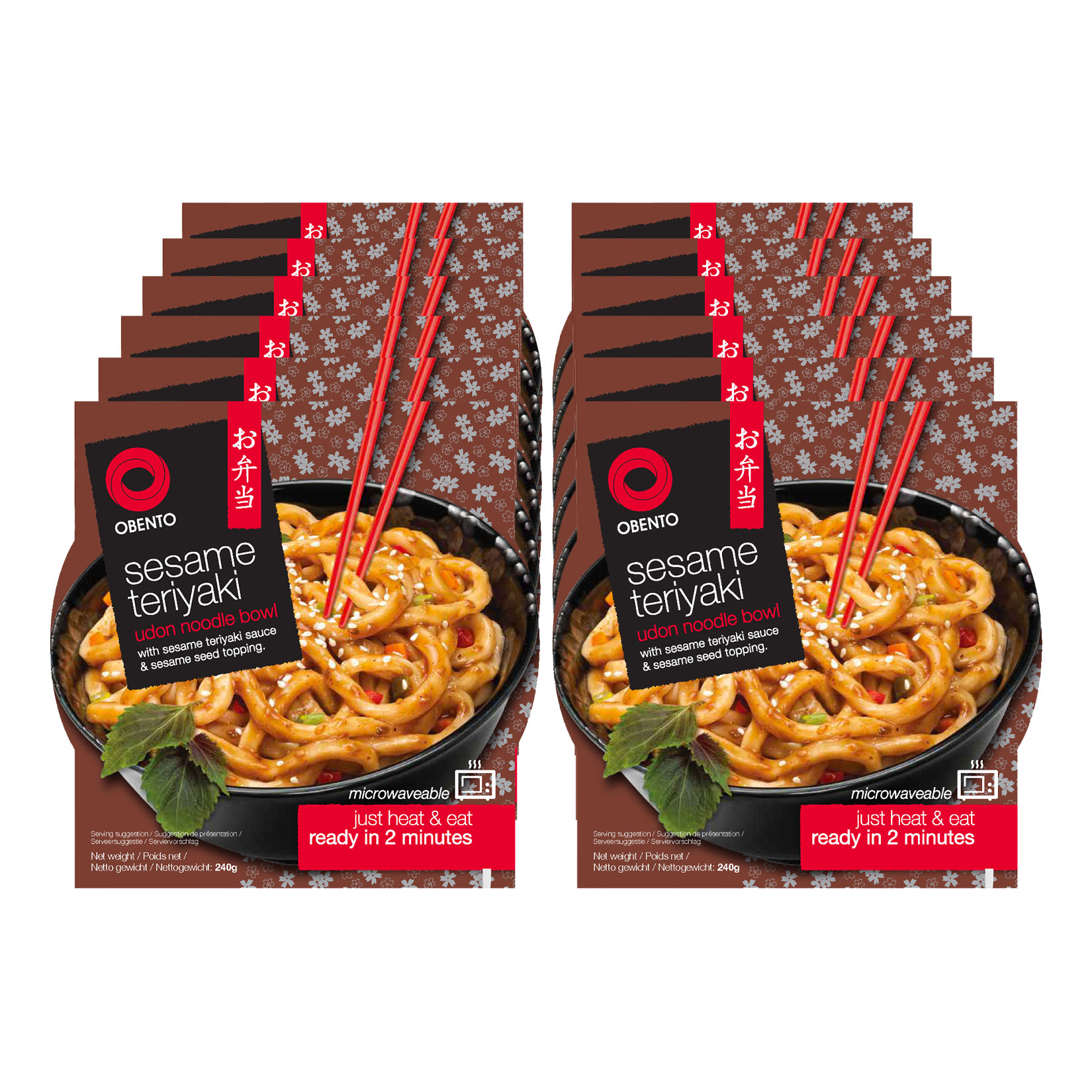 Obento Sesame Teriyaki Udon Bowl 240 g, 12er Pack