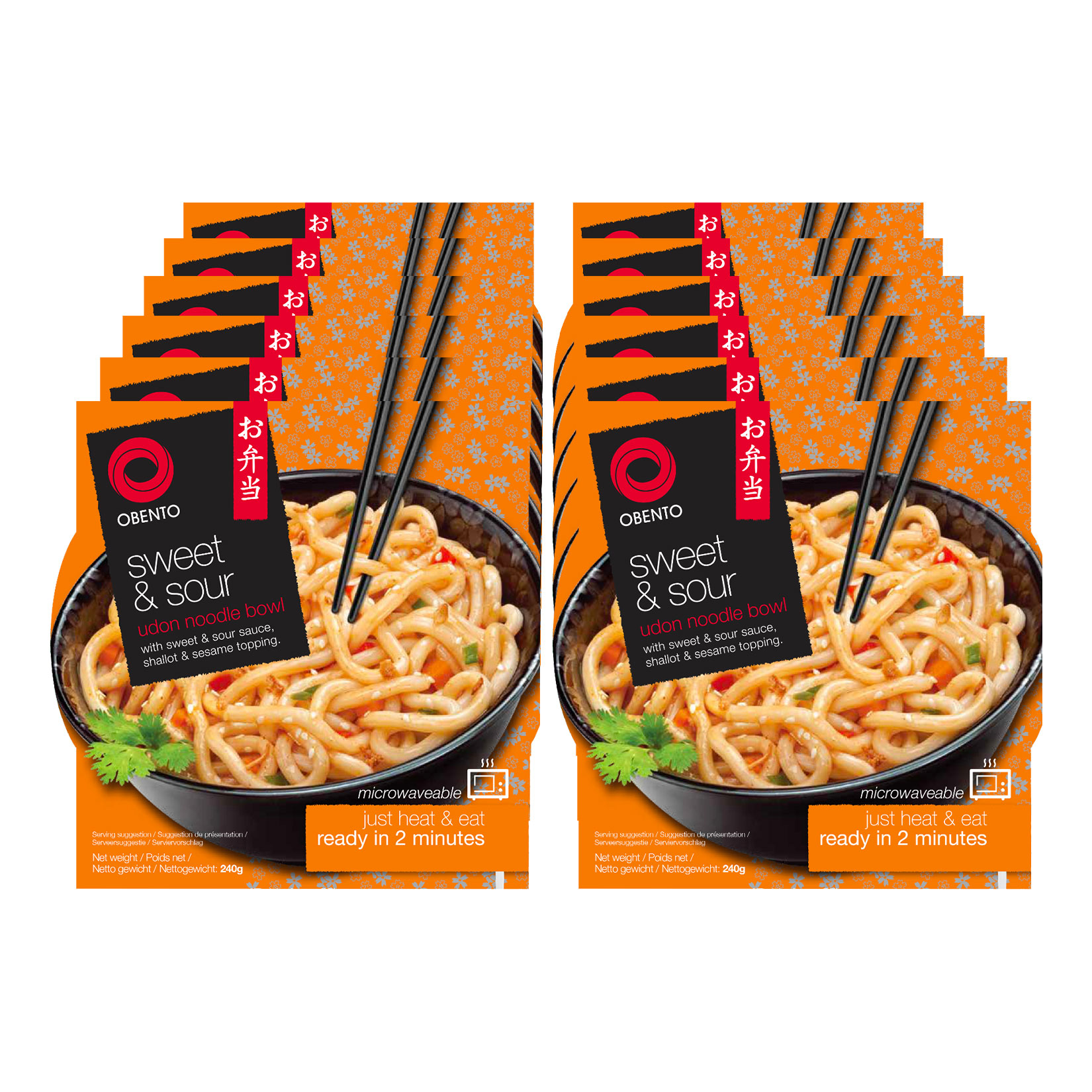 Obento Sweet & Sour Udon Bowl 240 g, 12er Pack