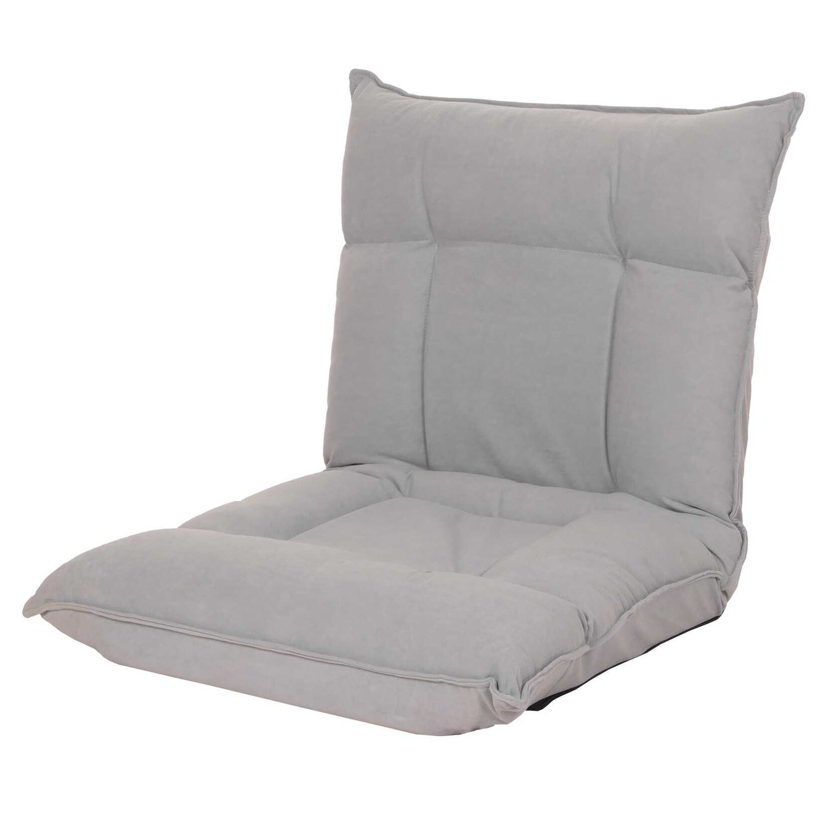 Bodensessel MCW-N44, Relaxsessel Bodenkissen Bodensofa Klappsessel 6 Relaxpositionen, stabiles Gestell Samt ~ hellgrau | 04057651643595