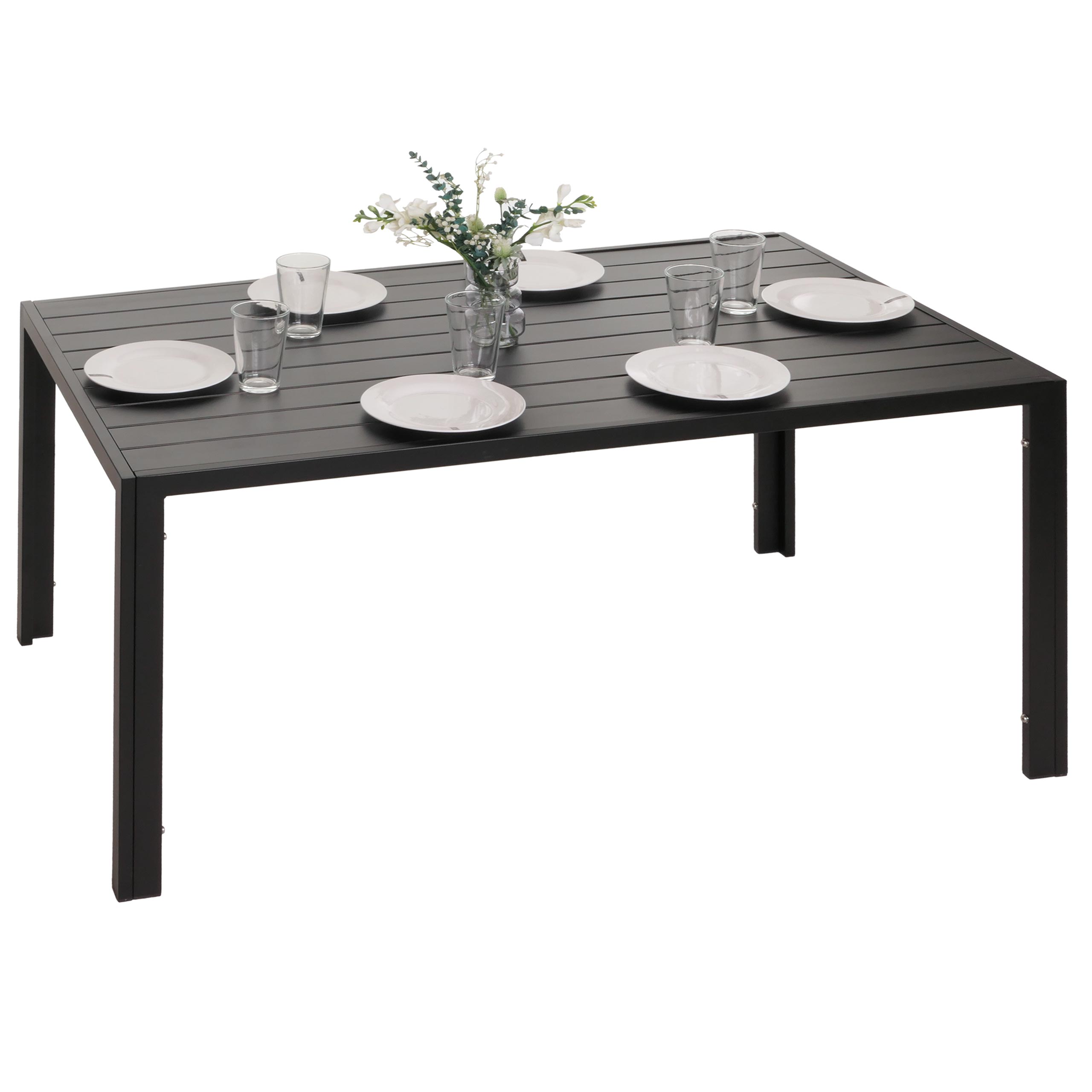 Alu-Esstisch MCW-N40, Tisch Bistrotisch Gartentisch Balkontisch, wetterfest 140x80cm ~ anthrazit - Bild 1