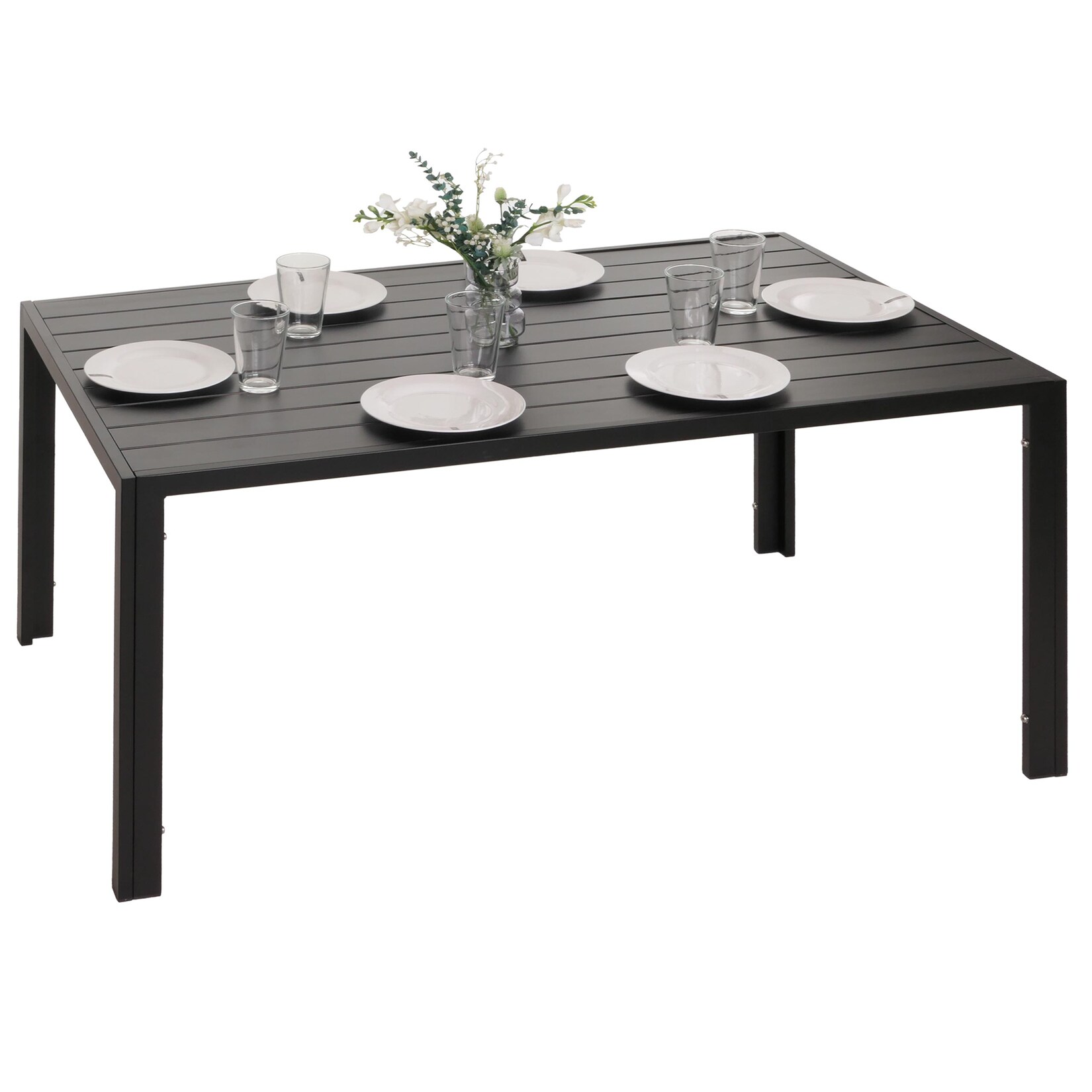 Alu-Esstisch -N40, Tisch Bistrotisch Gartentisch Balkontisch, wetterfest 140x80cm ~ anthrazit