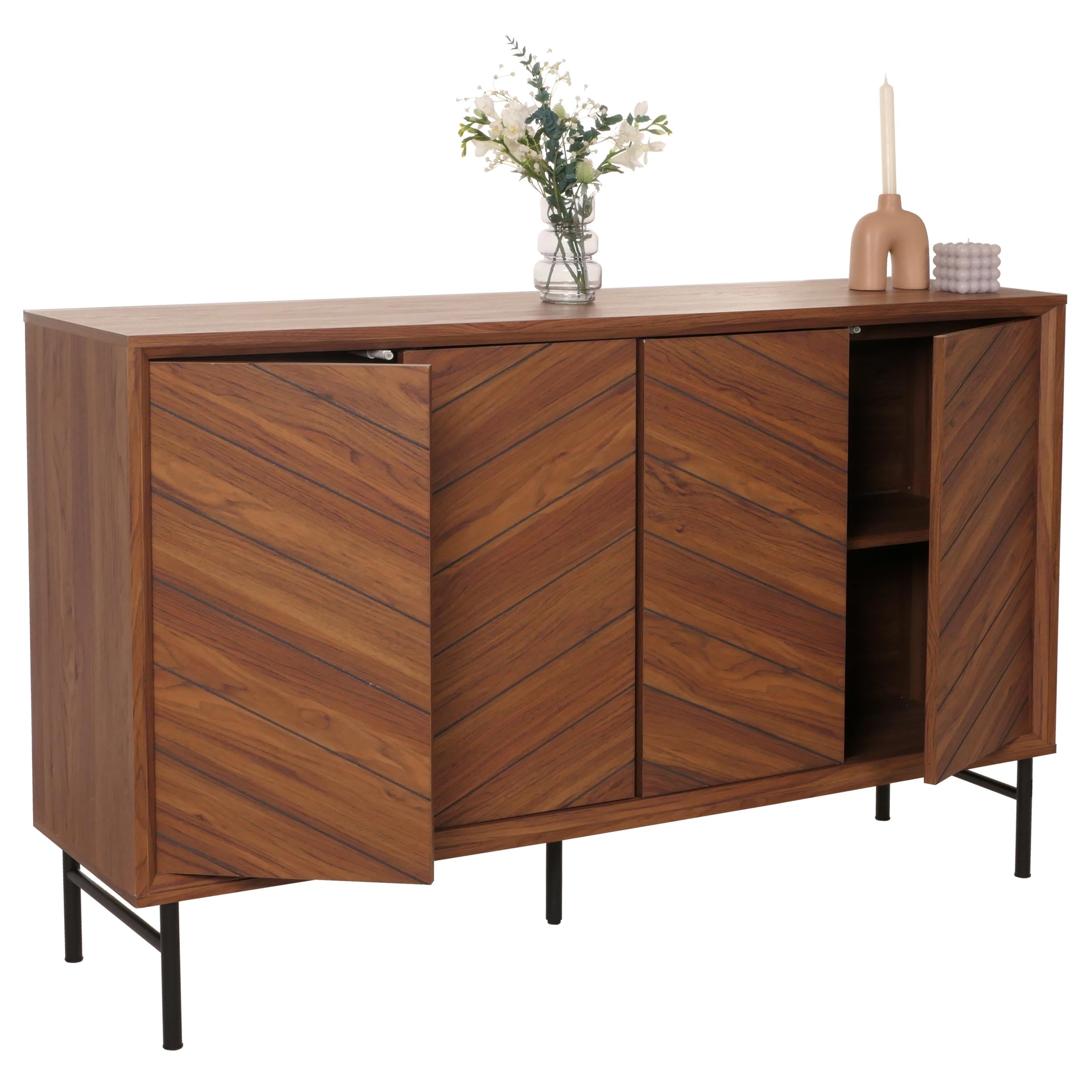 Sideboard MCW-M50, Schrank Kommode Highboard Anrichte, Massiv-Holz Mango 94x151x40cm ~ braun - Bild 1