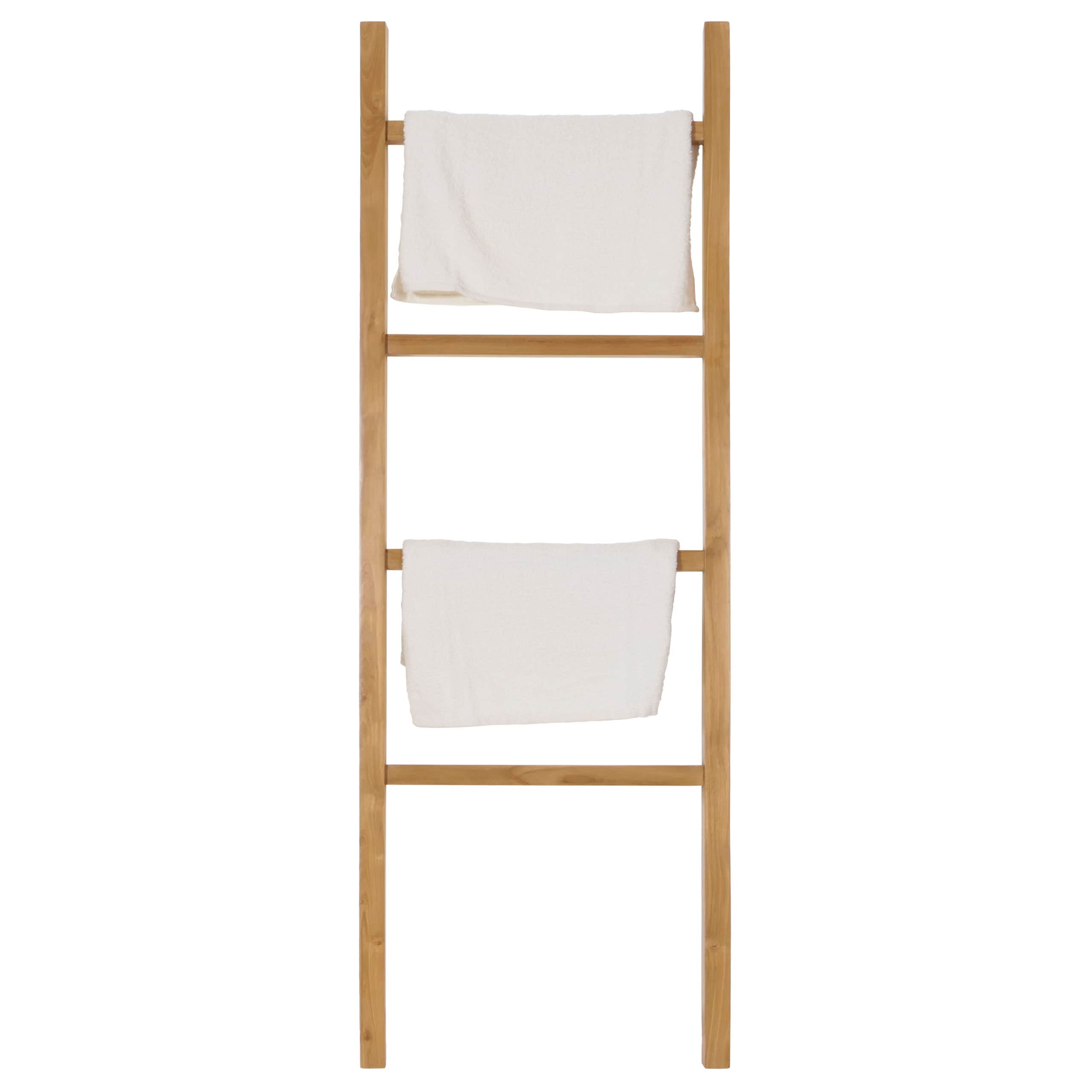 Teak-Handtuchhalter MCW-M76, Handtuchst&auml;nder, 4 Stangen, hochwertiges B-Grade-Teak (Kernholz, 20-30 Jahre) 161x57x5cm - Bild 1