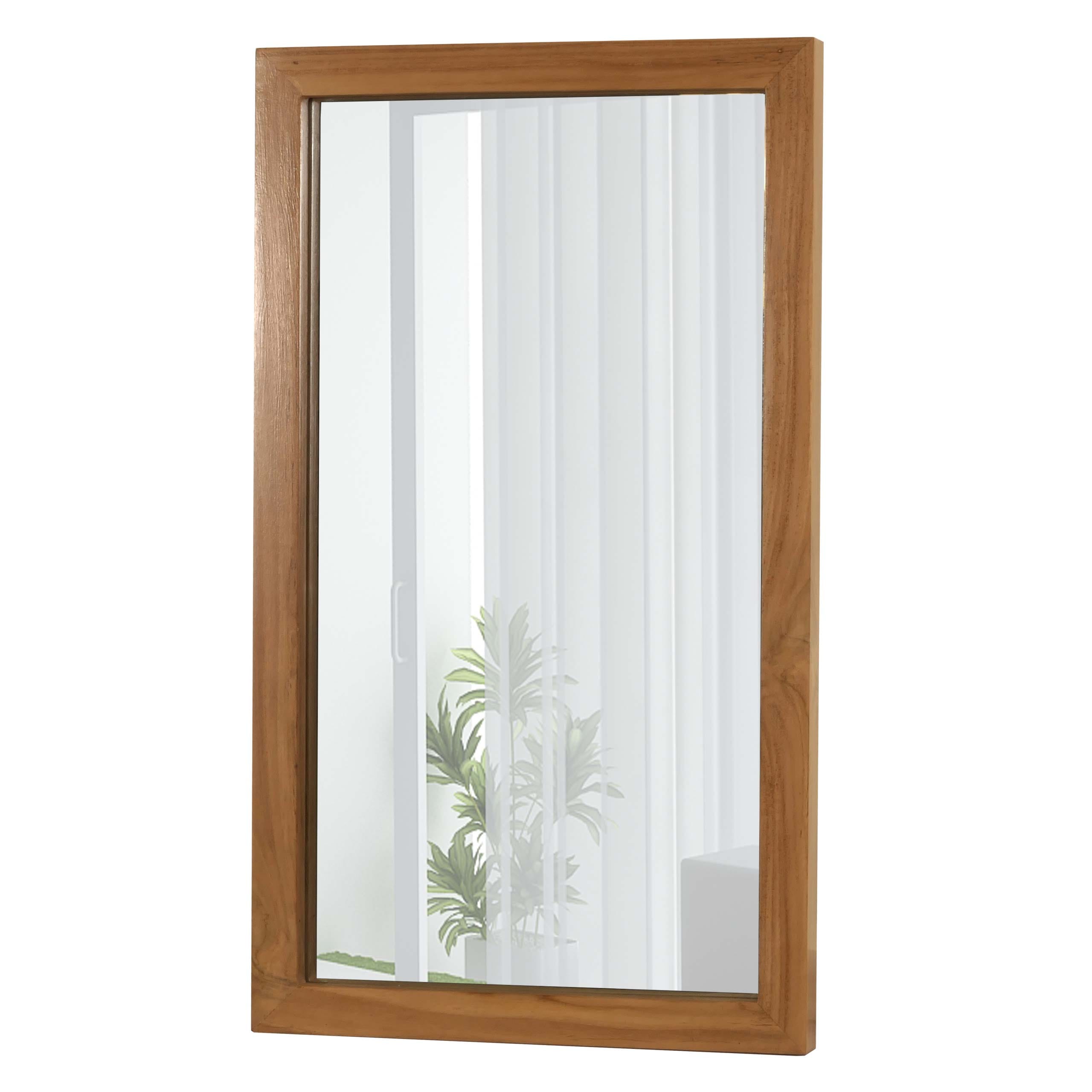 Teak-Wandspiegel MCW-M75, Badspiegel, Holzrahmen, hochwertiges B-Grade-Teak (Kernholz, 20-30 Jahre), 71x40cm - Bild 1