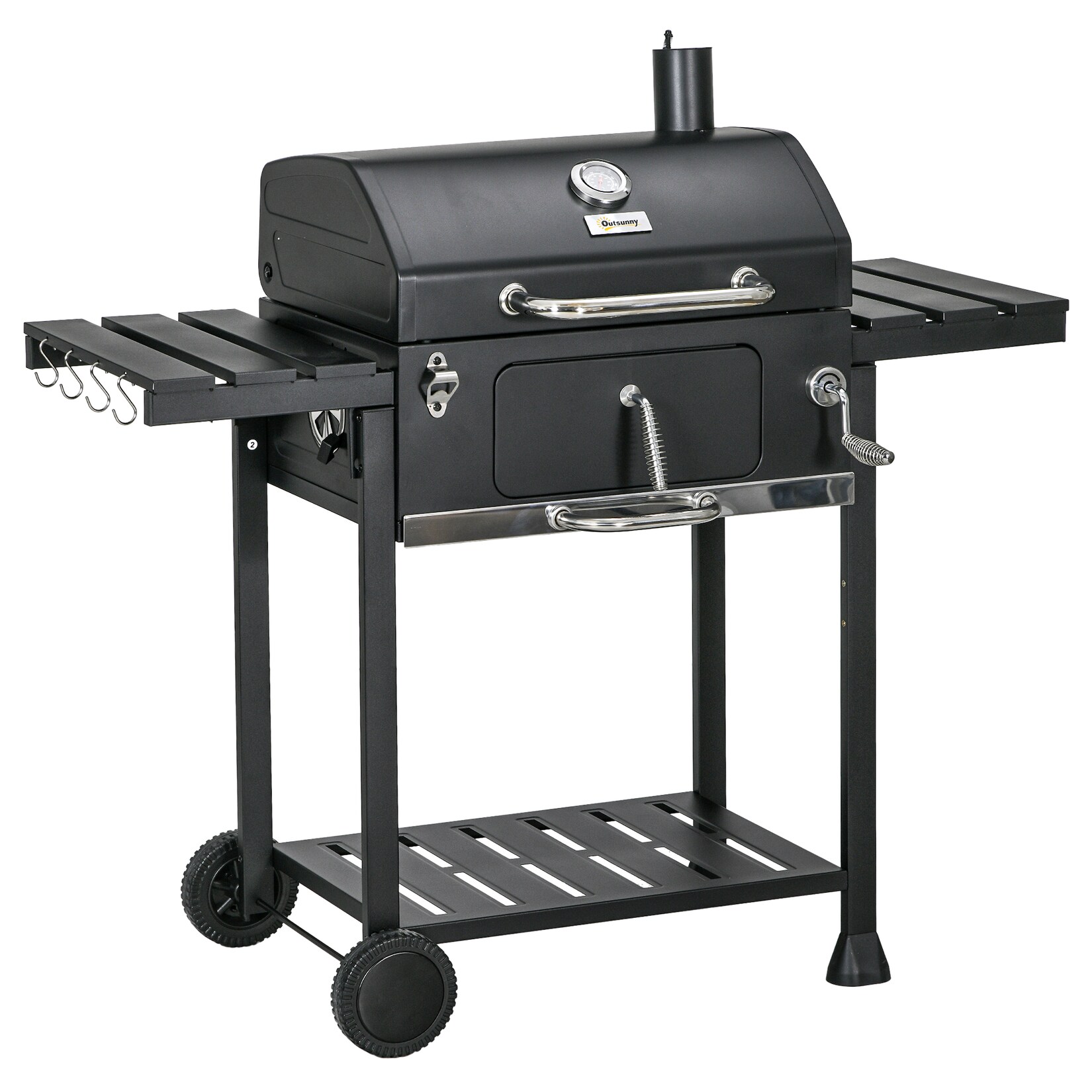 Outsunny Holzkohlgrill Edelstahl, PE | 04255633563484