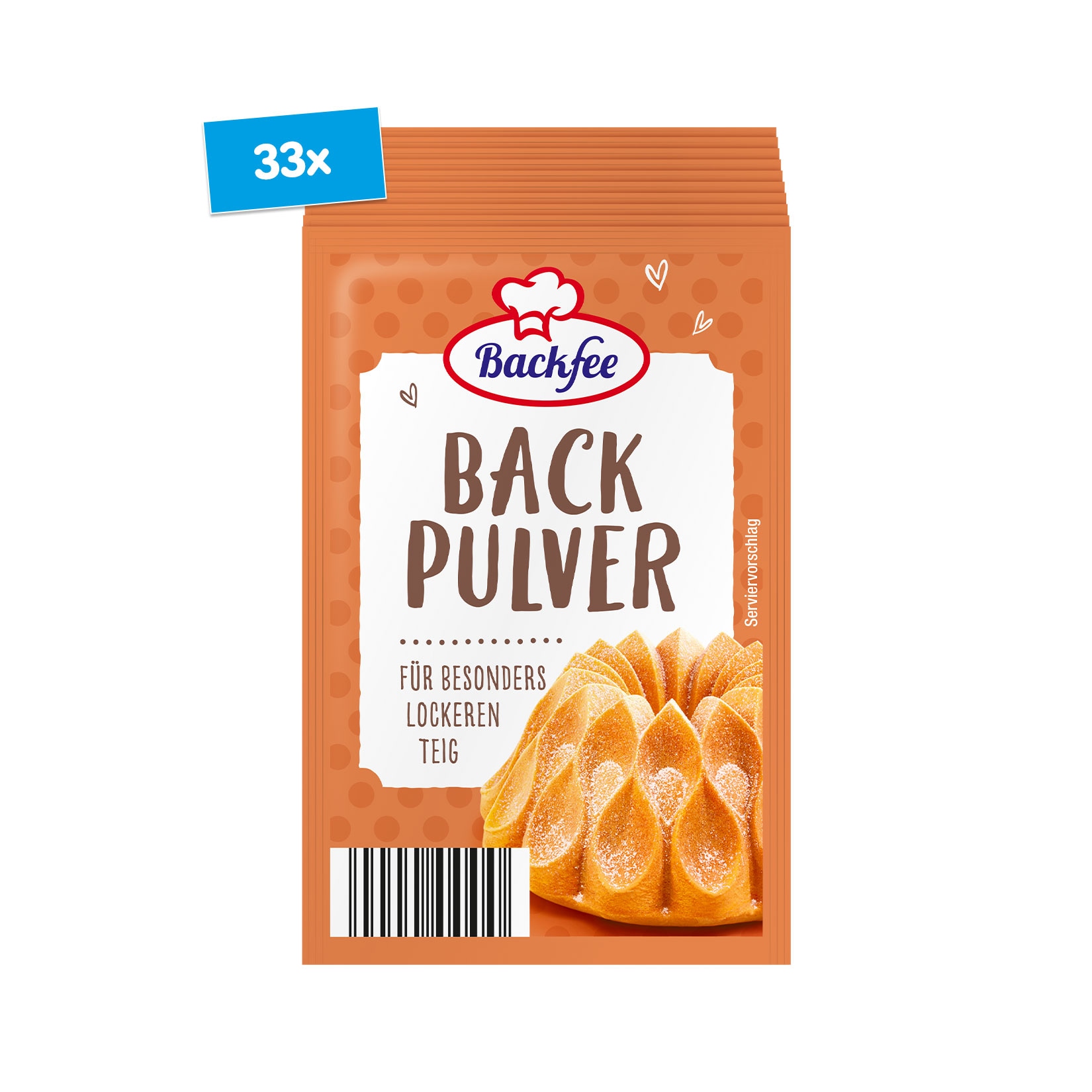 Backfee Backpulver f&uuml;r 10 x 500g Mehl, 33er Pack - Bild 1