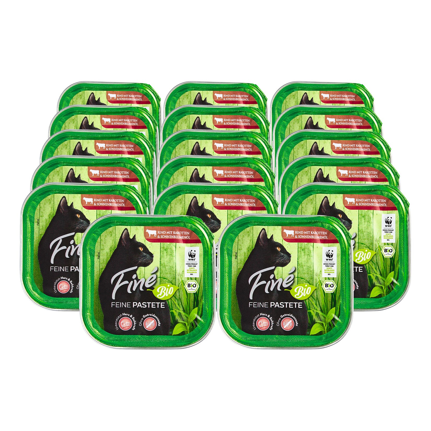 Fine Bio Katzennahrung Rind 100 g, 17er Pack