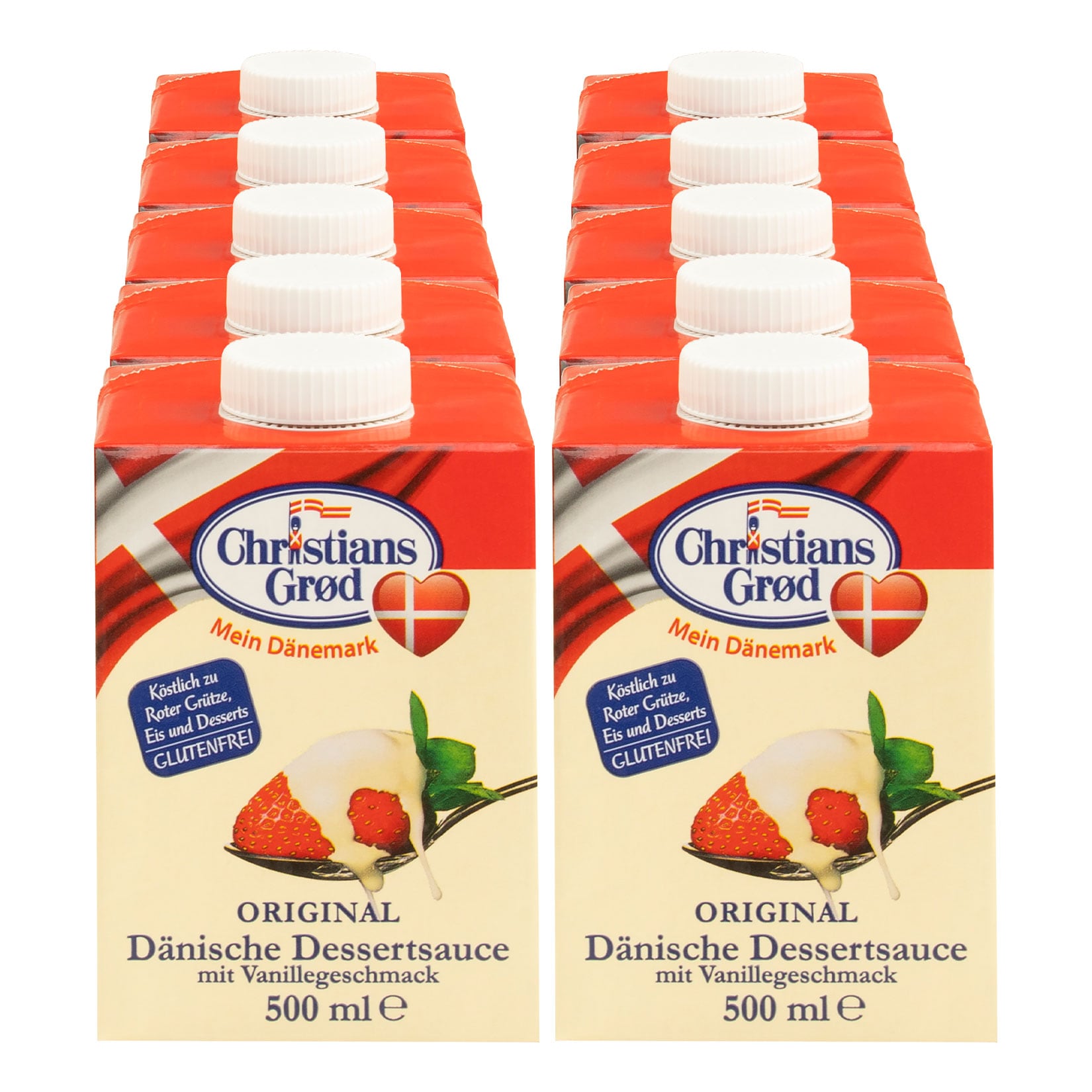 Christians Grod D&auml;nische Dessertsauce Vanille 500 ml, 10er Pack - Bild 1