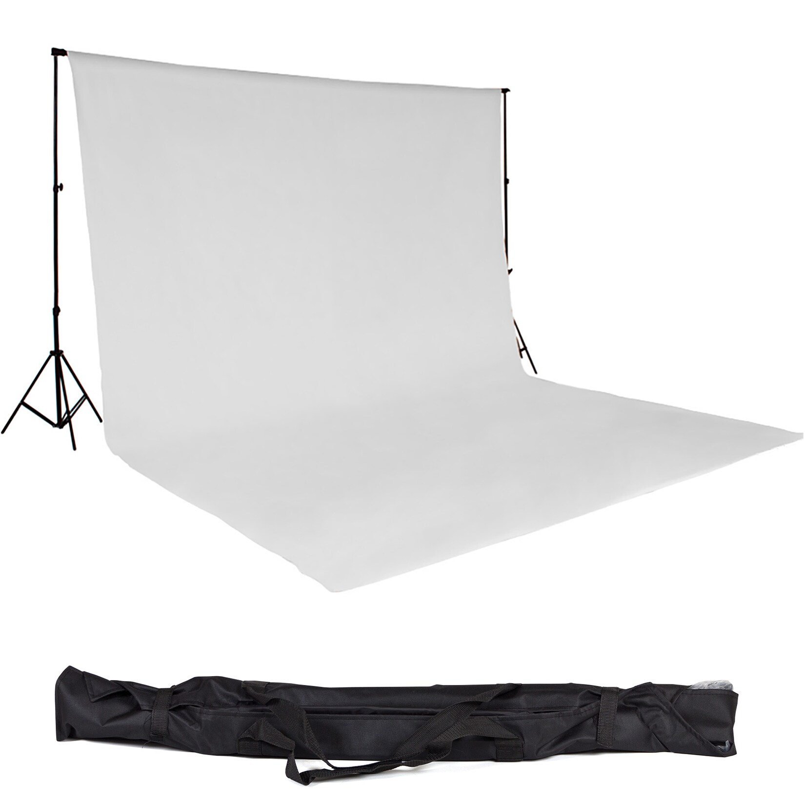 tectake® Fotohintergrund-Set, 6 x 3 m, mit 2 Teleskopständern aus Aluminium, inklusive Tragetasche | 04260182876022