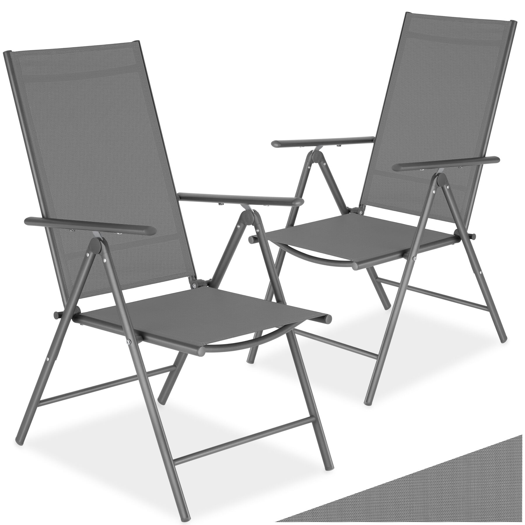 tectake&reg; Gartenstuhl, klappbar, 8-fach verstellbare R&uuml;ckenlehne, 54,5 x 65 x 107,5 cm - Bild 1
