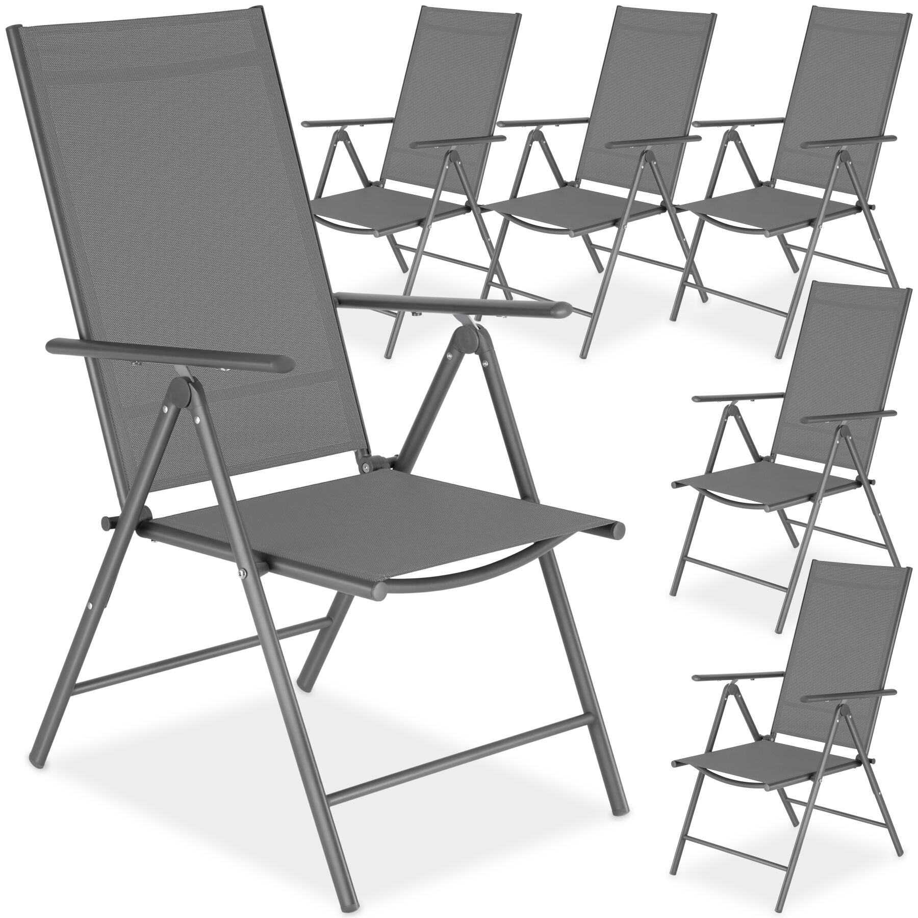 tectake&reg; Gartenstuhl, klappbar, 8-fach verstellbare R&uuml;ckenlehne, 54,5 x 65 x 107,5 cm - Bild 1