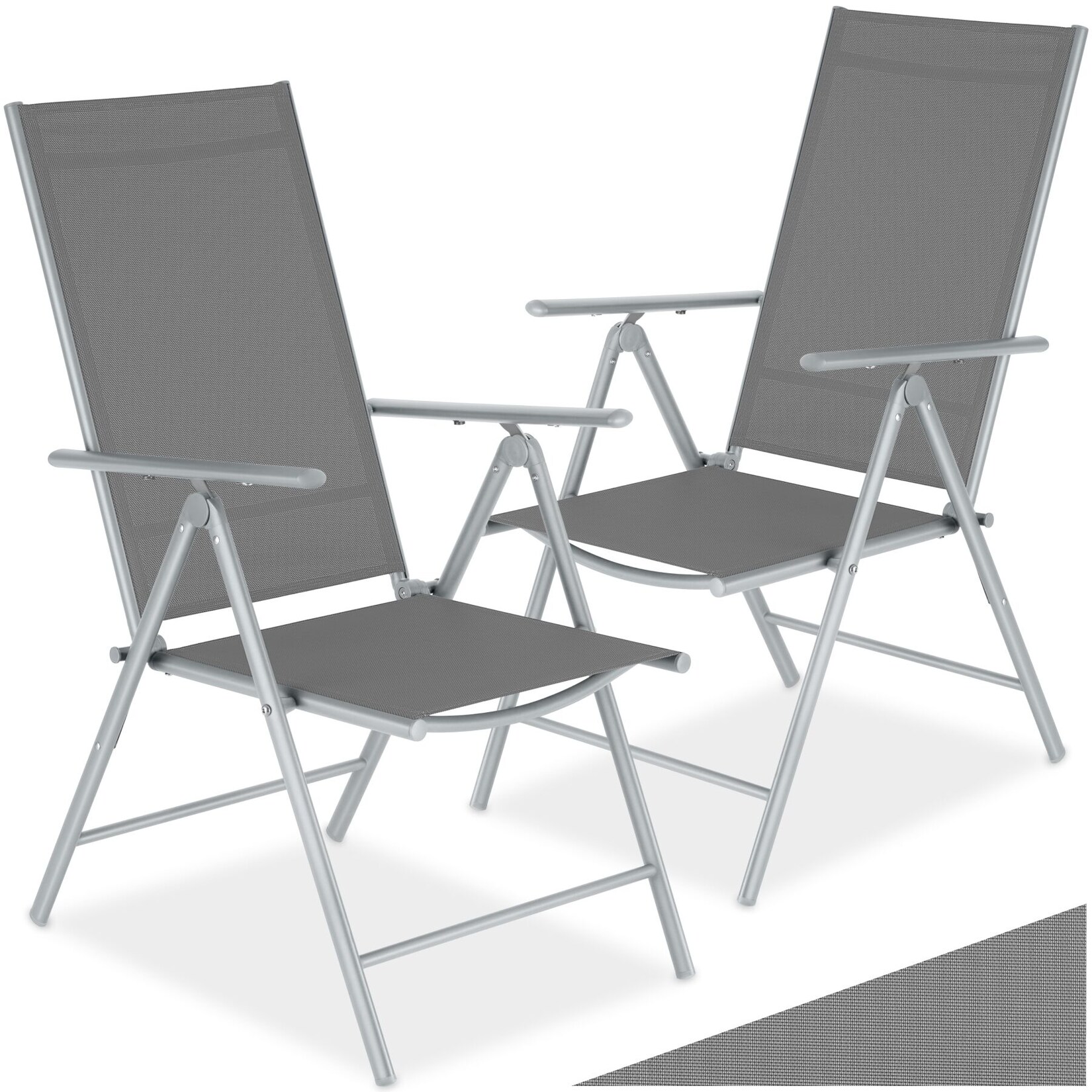 tectake® Gartenstuhl, klappbar, 8-fach verstellbare Rückenlehne, 54,5 x 65 x 107,5 cm