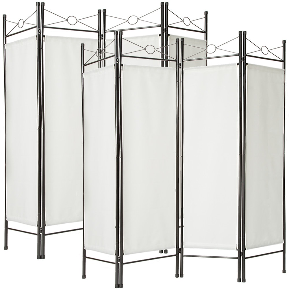 tectake&reg; 2er-Set Raumteiler, 4-teiliger Blickschutz, fester Stand auf bodenschonenden Kunststofff&uuml;&szlig;en, 160 x 2,5 x 180 cm - Bild 1