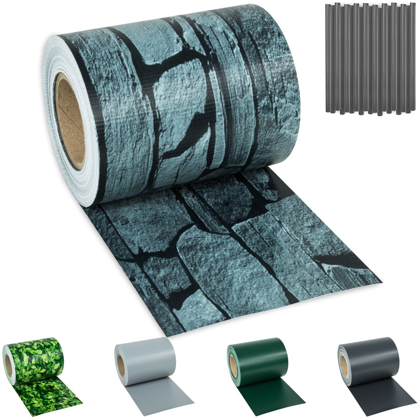 tectake® Sichtschutzstreifen, für Einzelstab- und Doppelstabmatten-Zäune, blickdicht und extrem reißfest, leichte Montage, inklusive Befestigungsclips