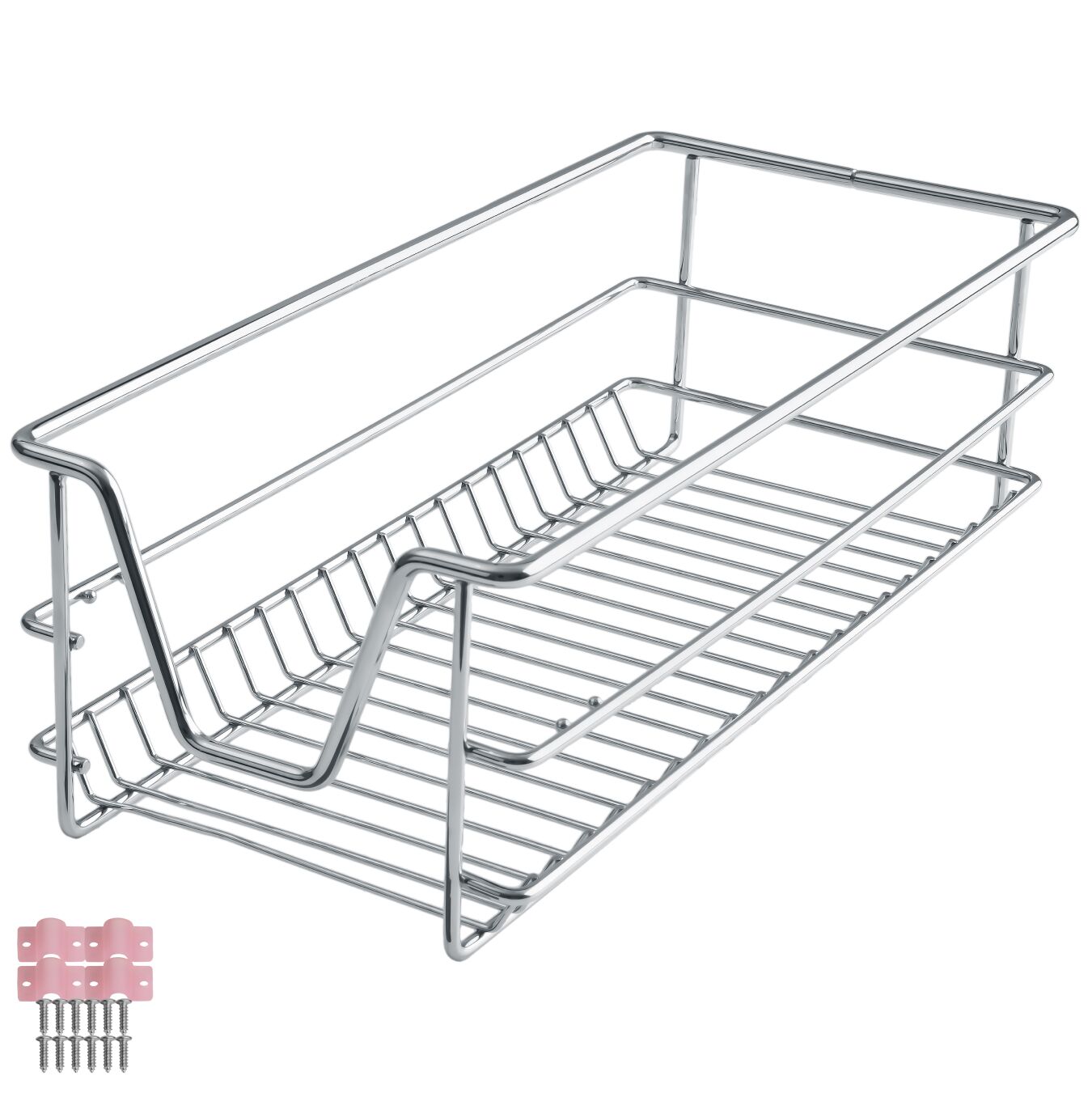 tectake&reg; Teleskopschublade, verchromt, verstellbare Breite, einfache Montage - Bild 1