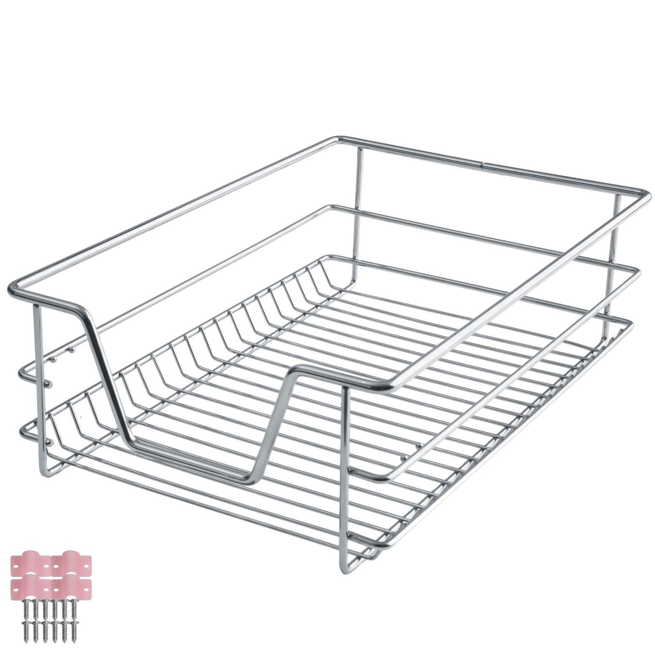 tectake&reg; Teleskopschublade, verchromt, verstellbare Breite, einfache Montage - Bild 1
