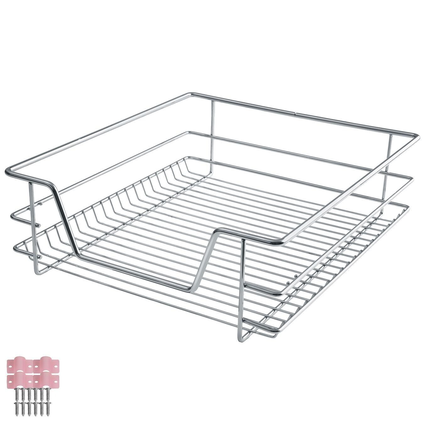 tectake&reg; Teleskopschublade, verchromt, verstellbare Breite, einfache Montage - Bild 1
